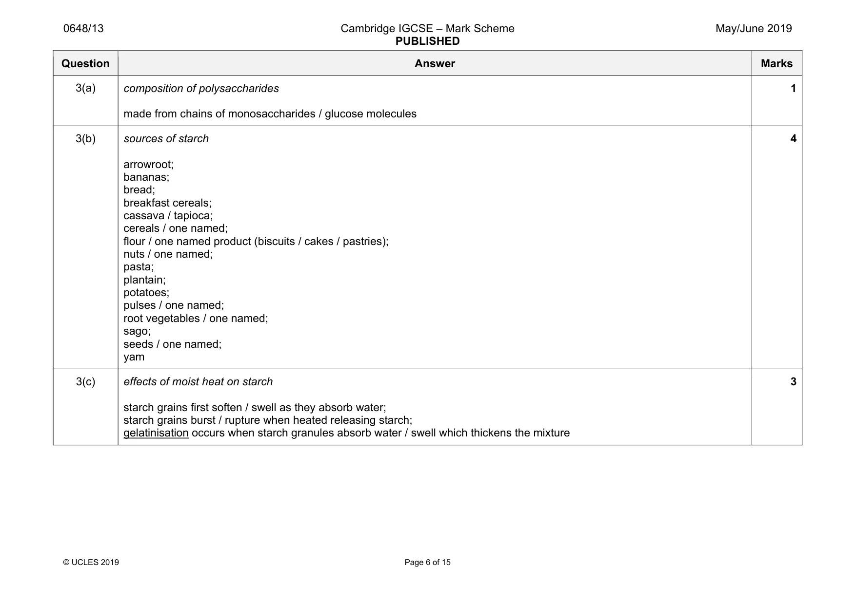 Mark scheme, page 6 of 15