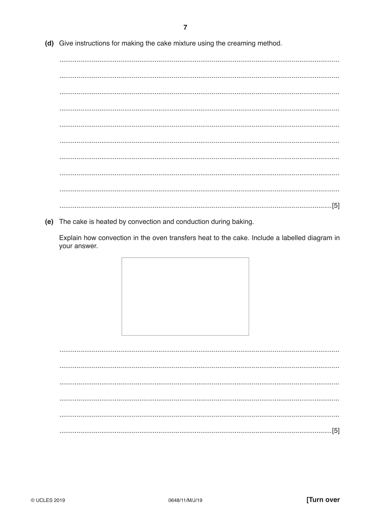 Cambridge IGCSE Food and Nutrition 0648 2019 May/June Paper 1 · Variant 1 question paper, page 7 of 12