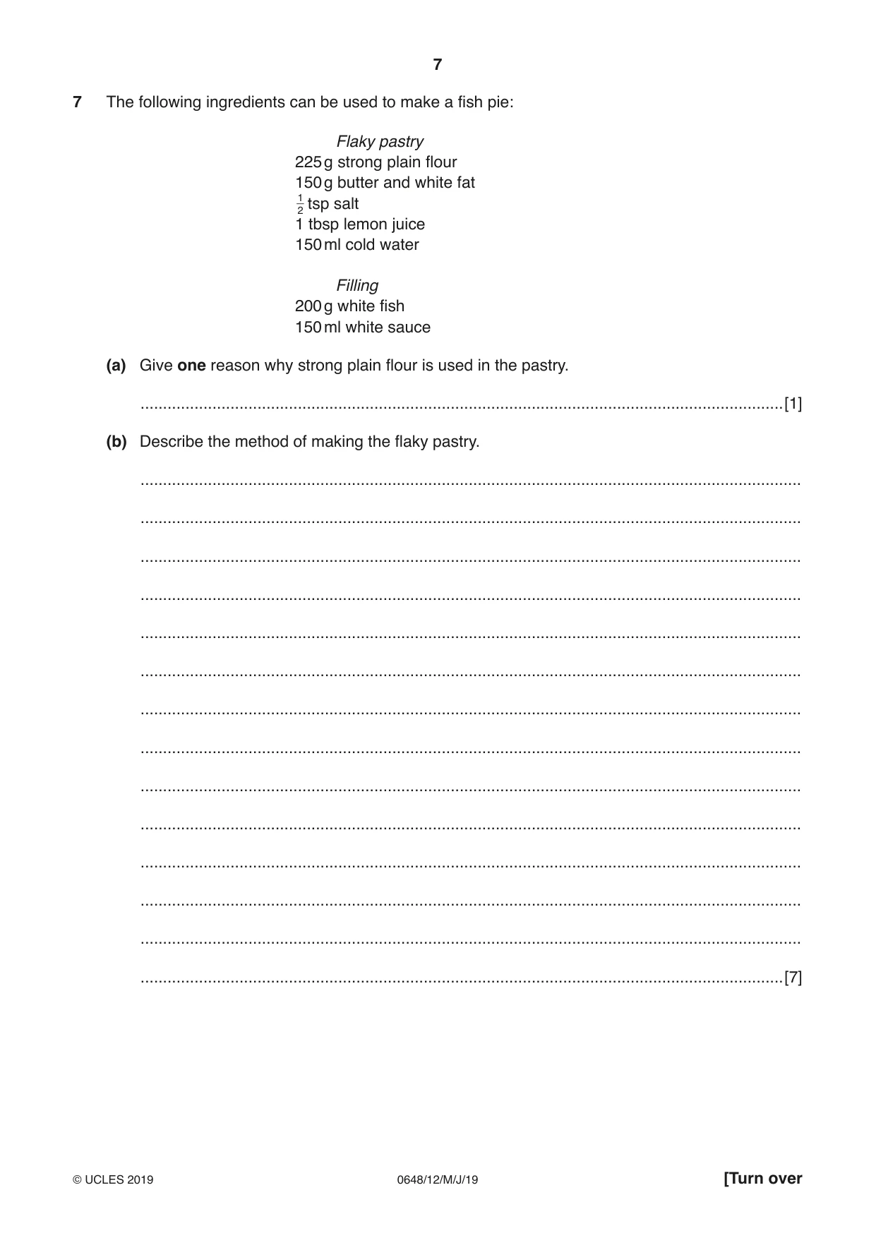 Cambridge IGCSE Food and Nutrition 0648 2019 May/June Paper 1 · Variant 2 question paper, page 7 of 12