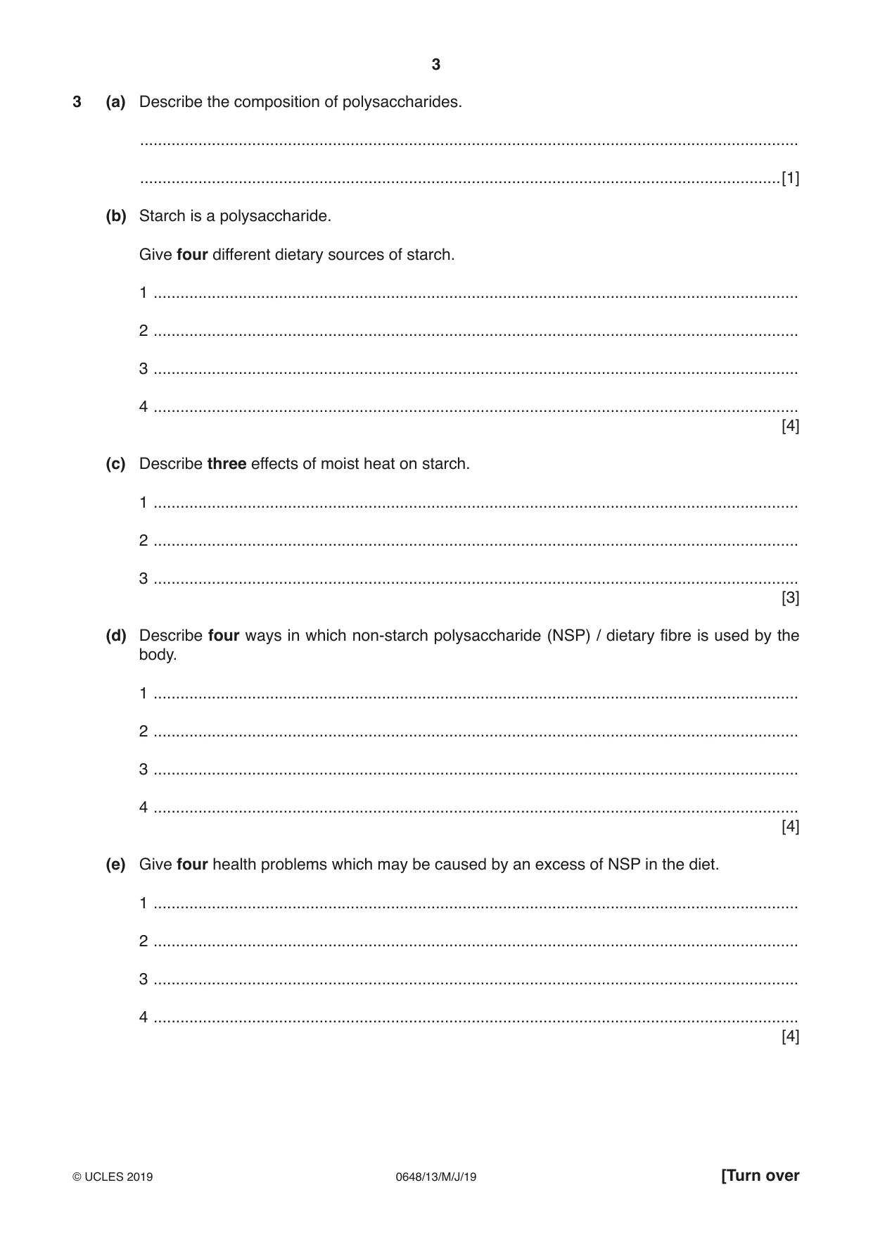 Cambridge IGCSE Food and Nutrition 0648 2019 May/June Paper 1 · Variant 3 question paper, page 3 of 12
