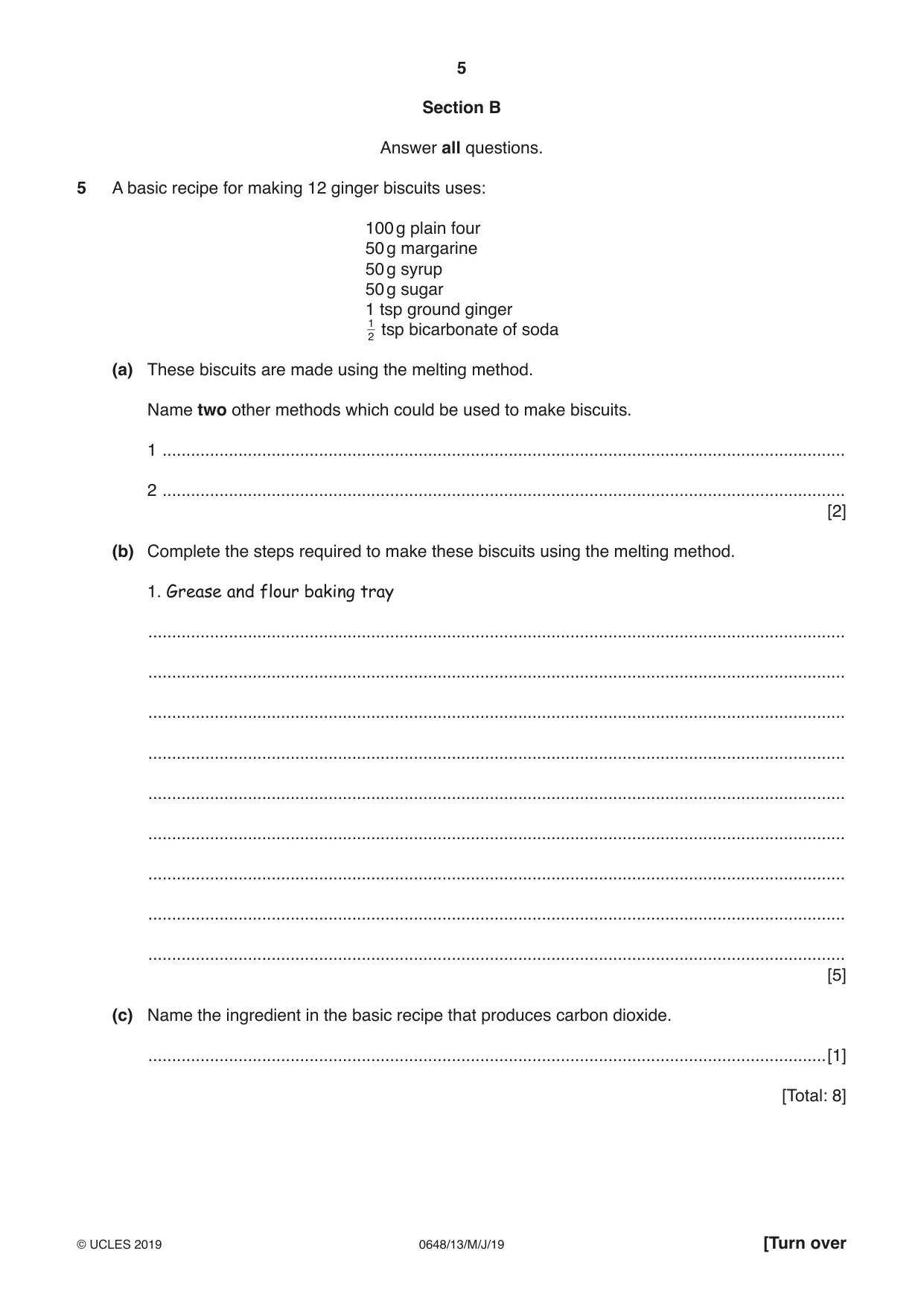 Cambridge IGCSE Food and Nutrition 0648 2019 May/June Paper 1 · Variant 3 question paper, page 5 of 12