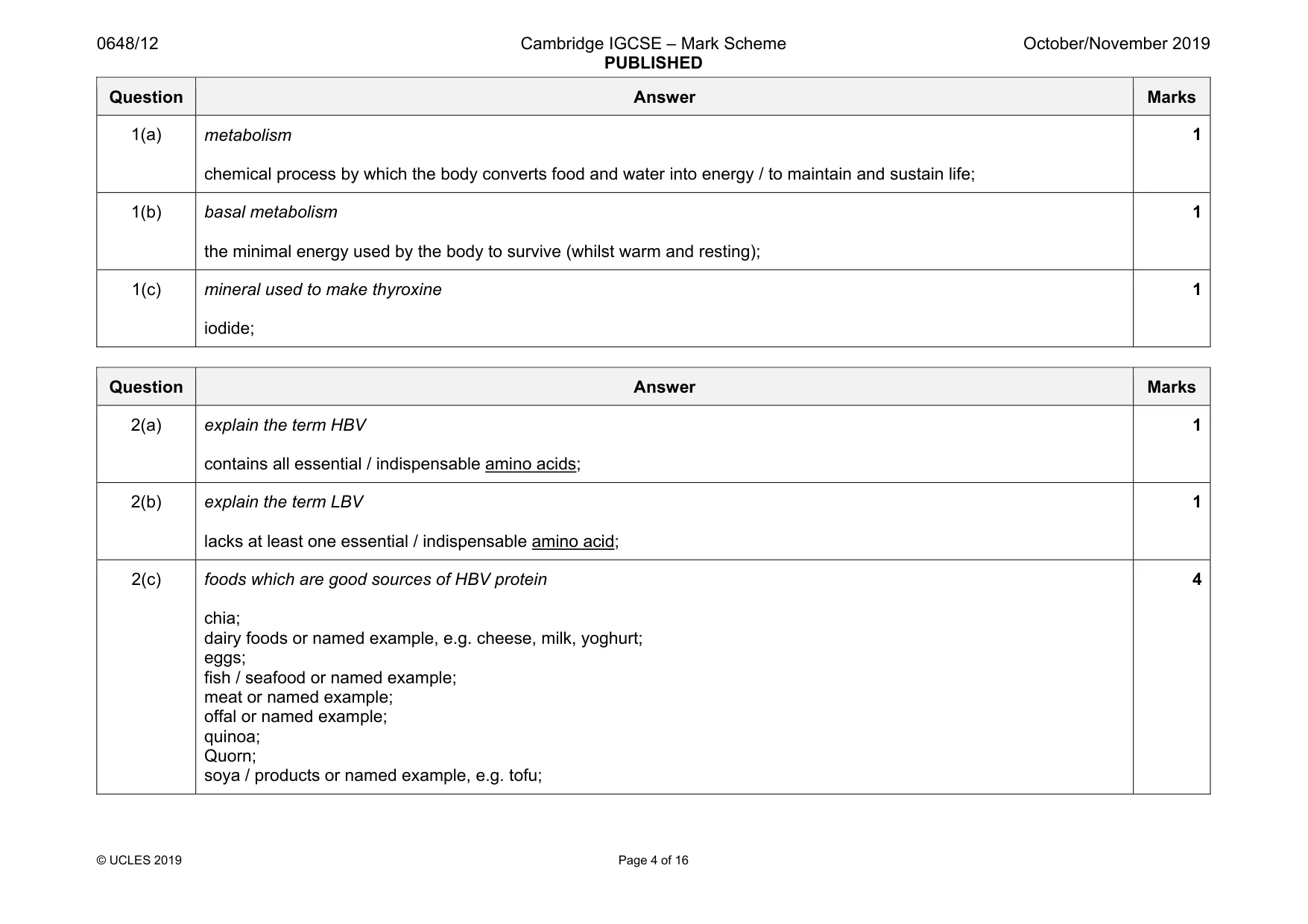 Mark scheme, page 4 of 16