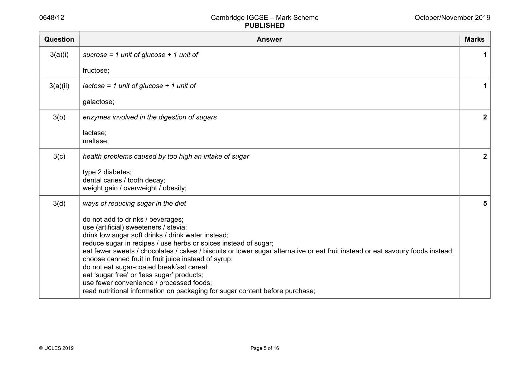 Mark scheme, page 5 of 16