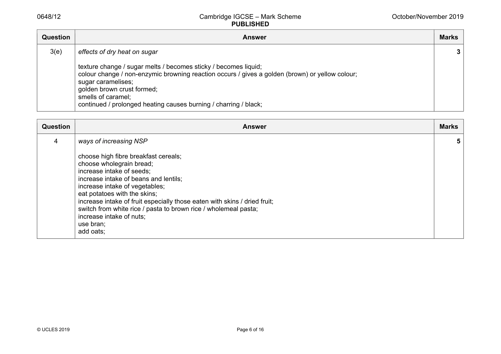 Mark scheme, page 6 of 16