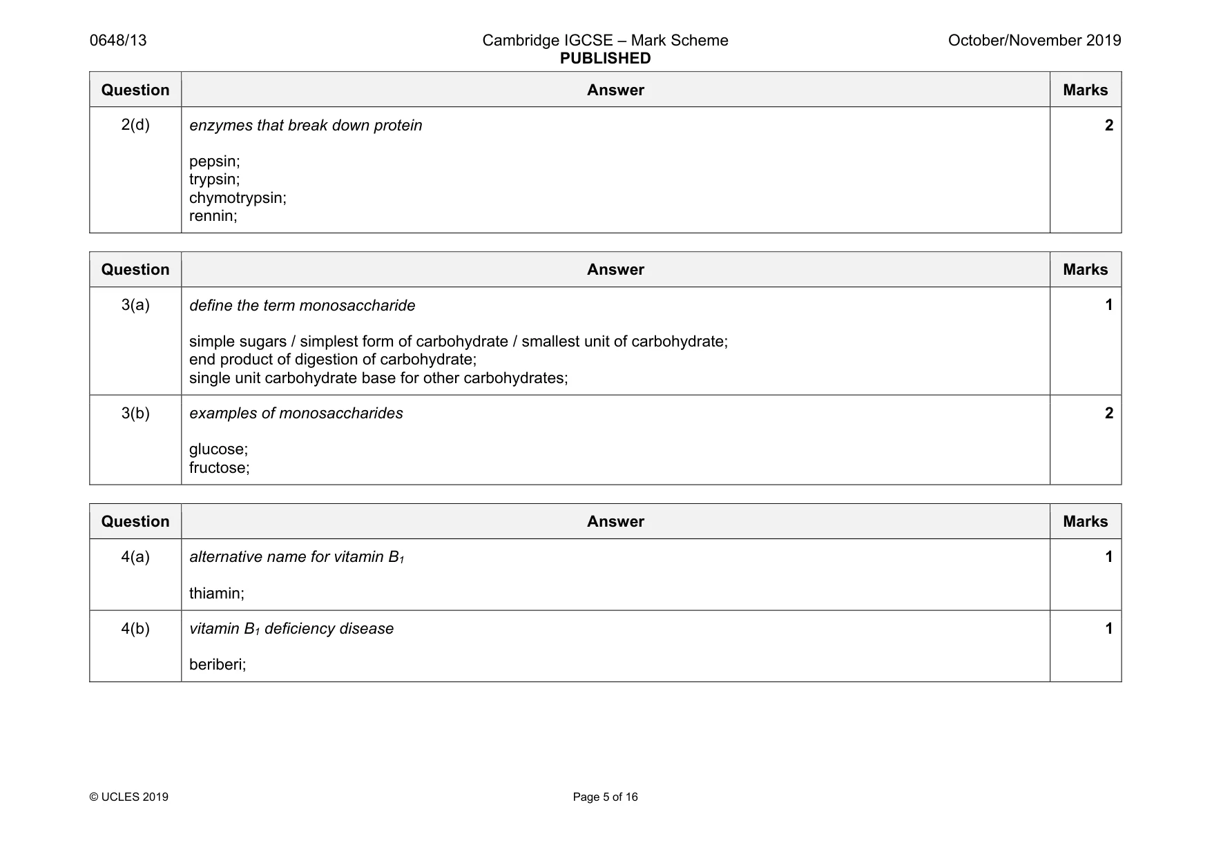 Mark scheme, page 5 of 16