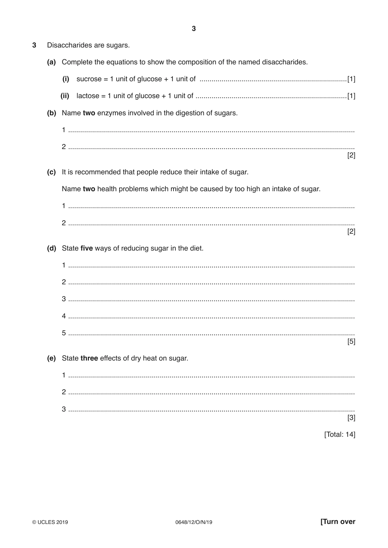 Cambridge IGCSE Food and Nutrition 0648 2019 Oct/Nov Paper 1 · Variant 2 question paper, page 3 of 12