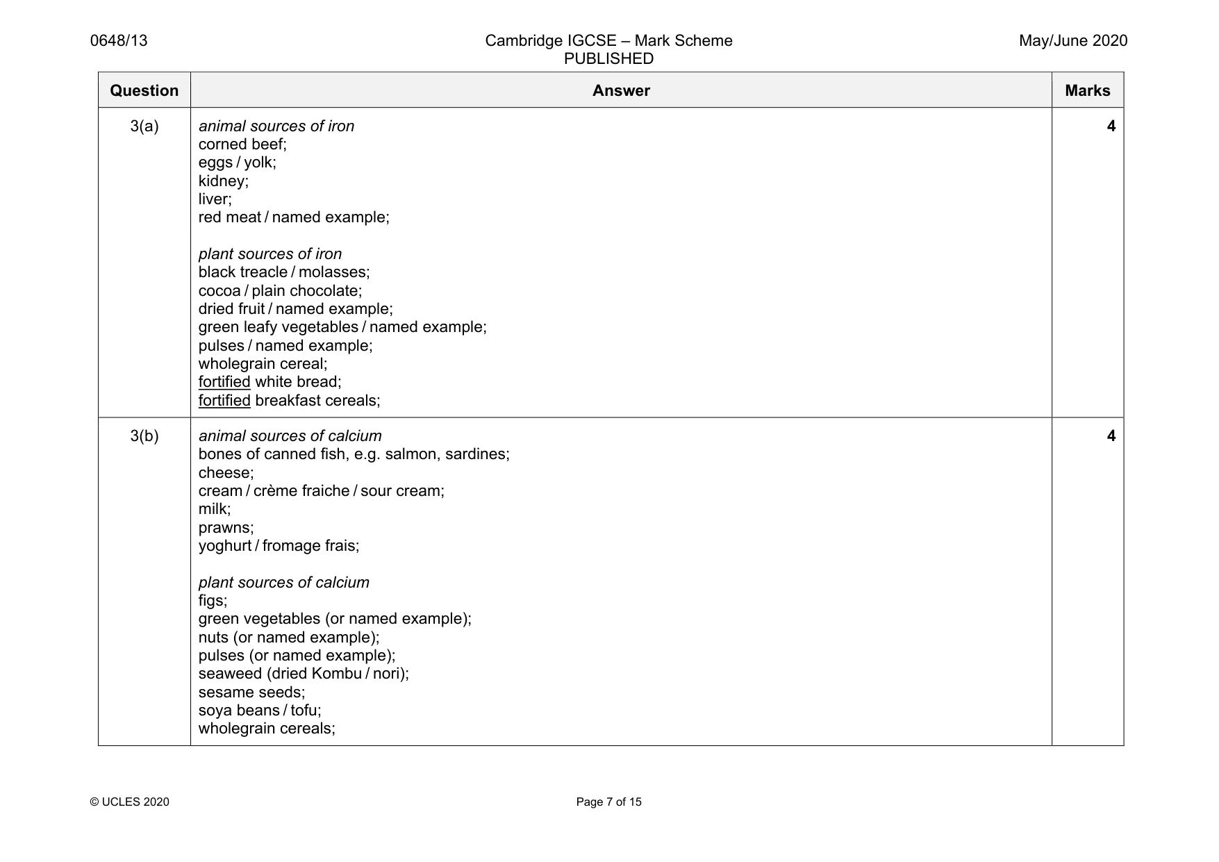 Mark scheme, page 7 of 15