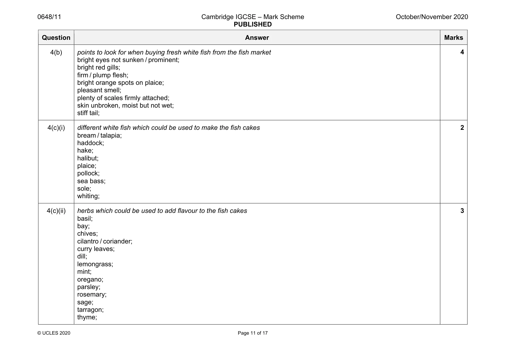 Mark scheme, page 11 of 17