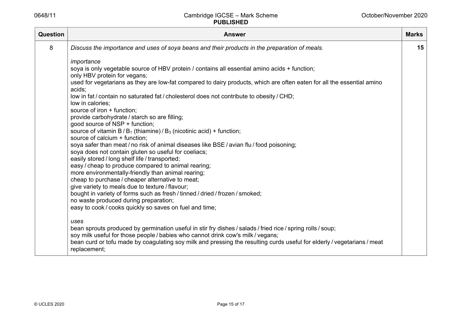 Mark scheme, page 15 of 17