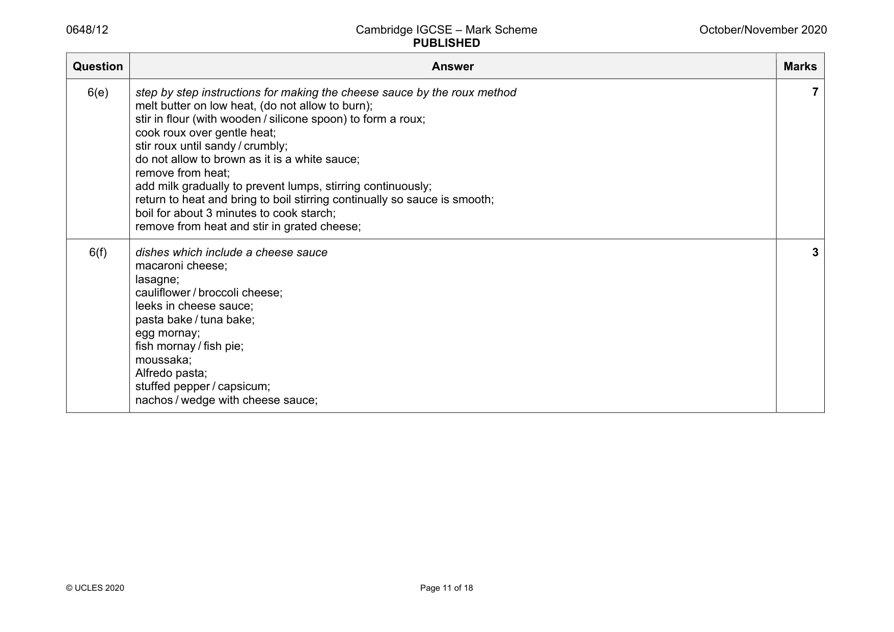 Mark scheme, page 11 of 18