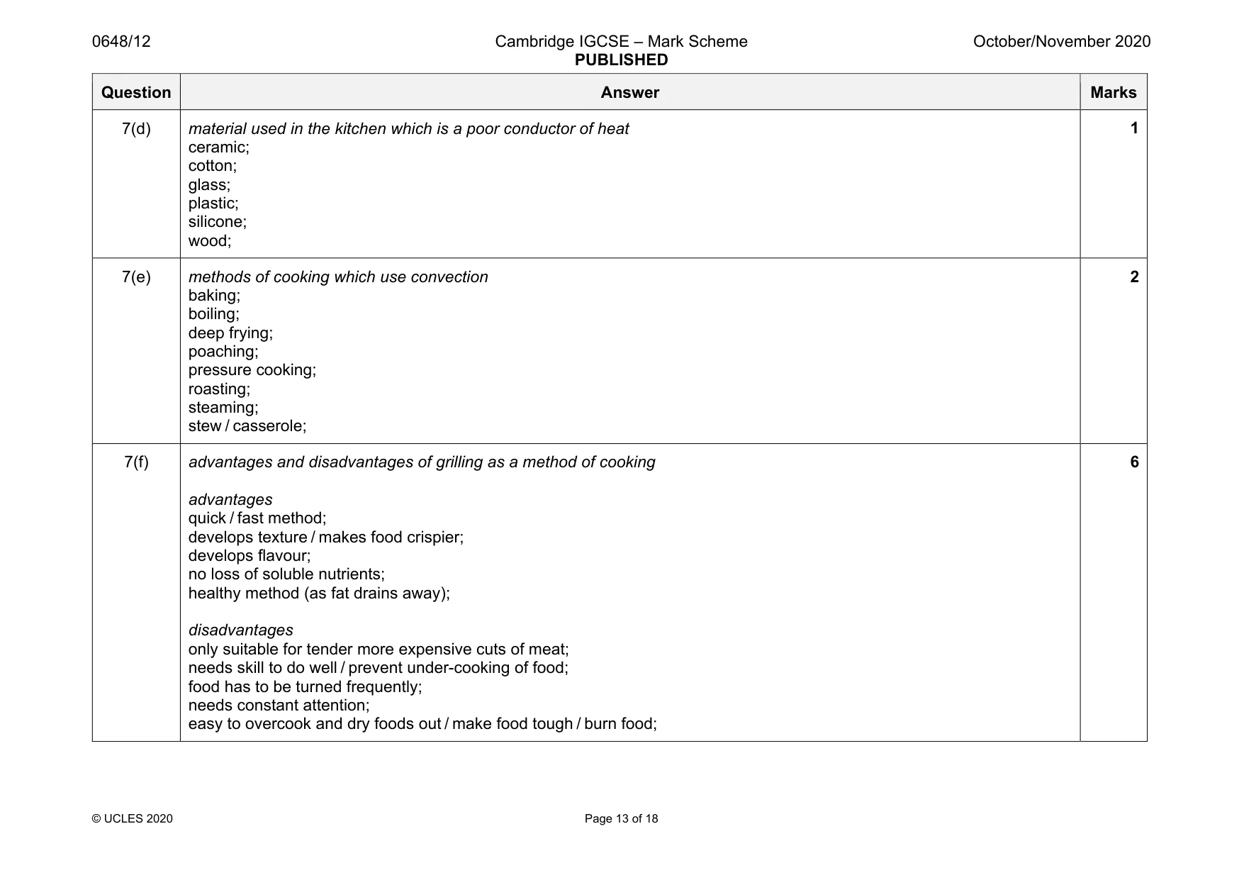 Mark scheme, page 13 of 18