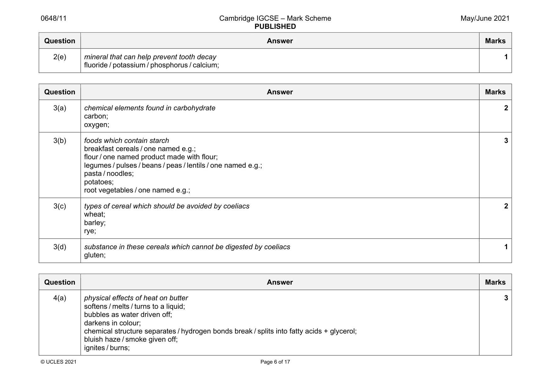Mark scheme, page 6 of 17