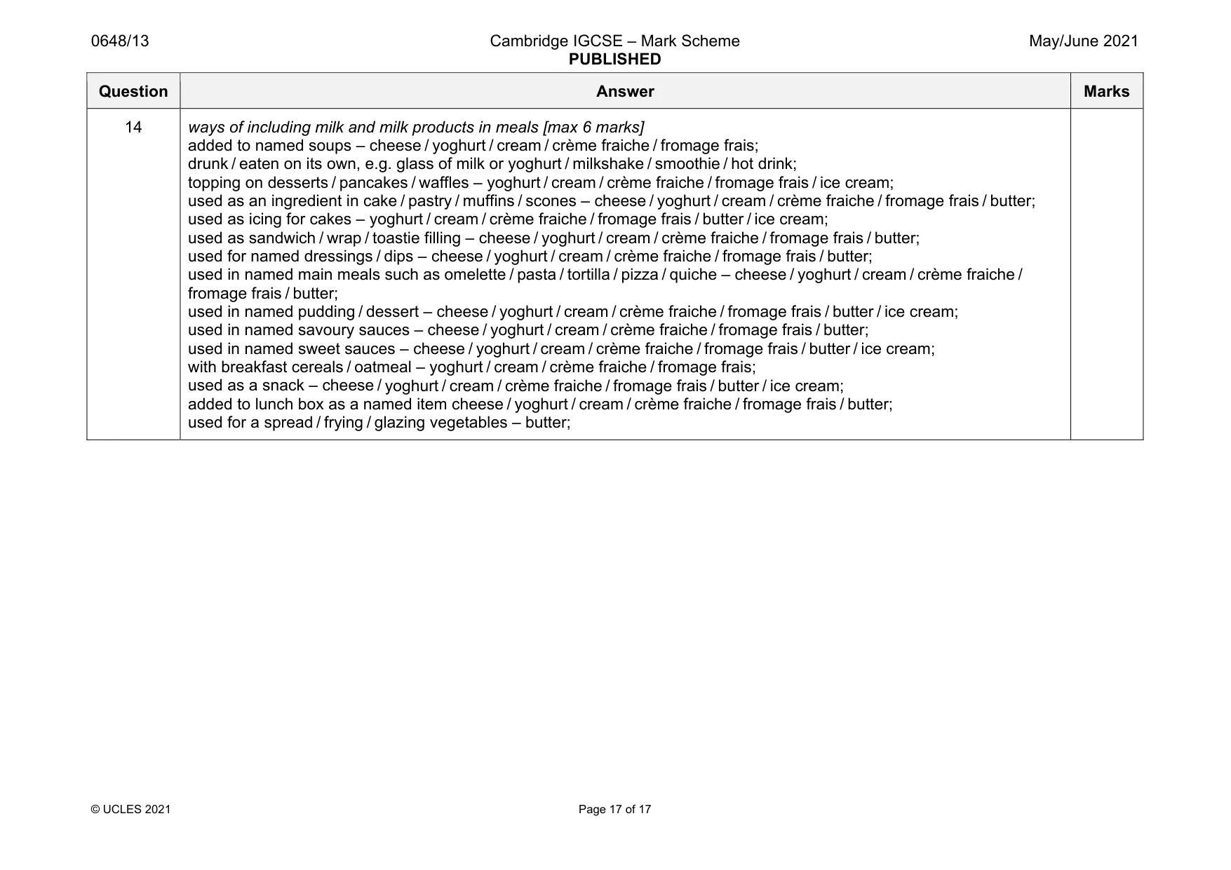 Mark scheme, page 17 of 17