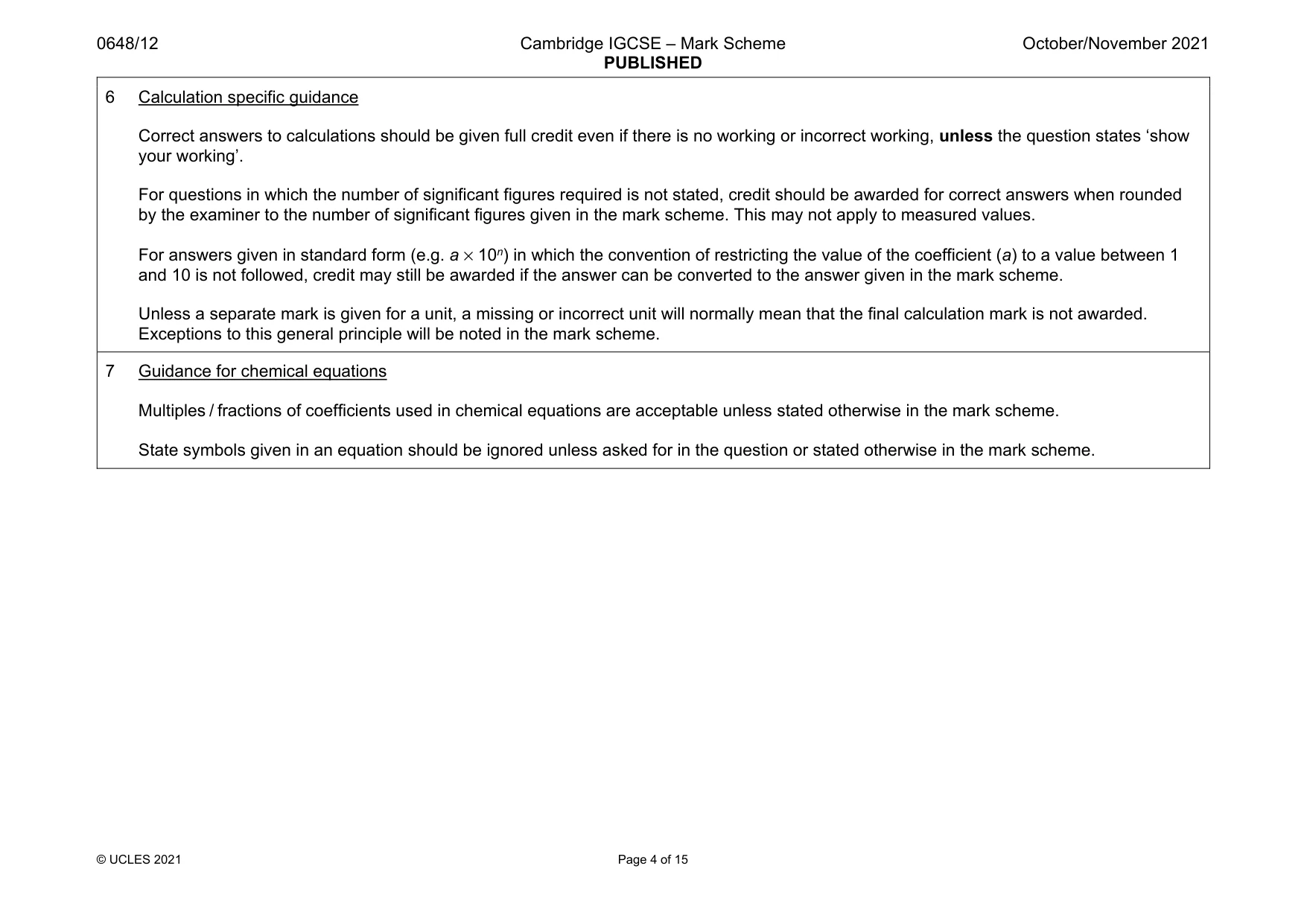 Mark scheme, page 4 of 15