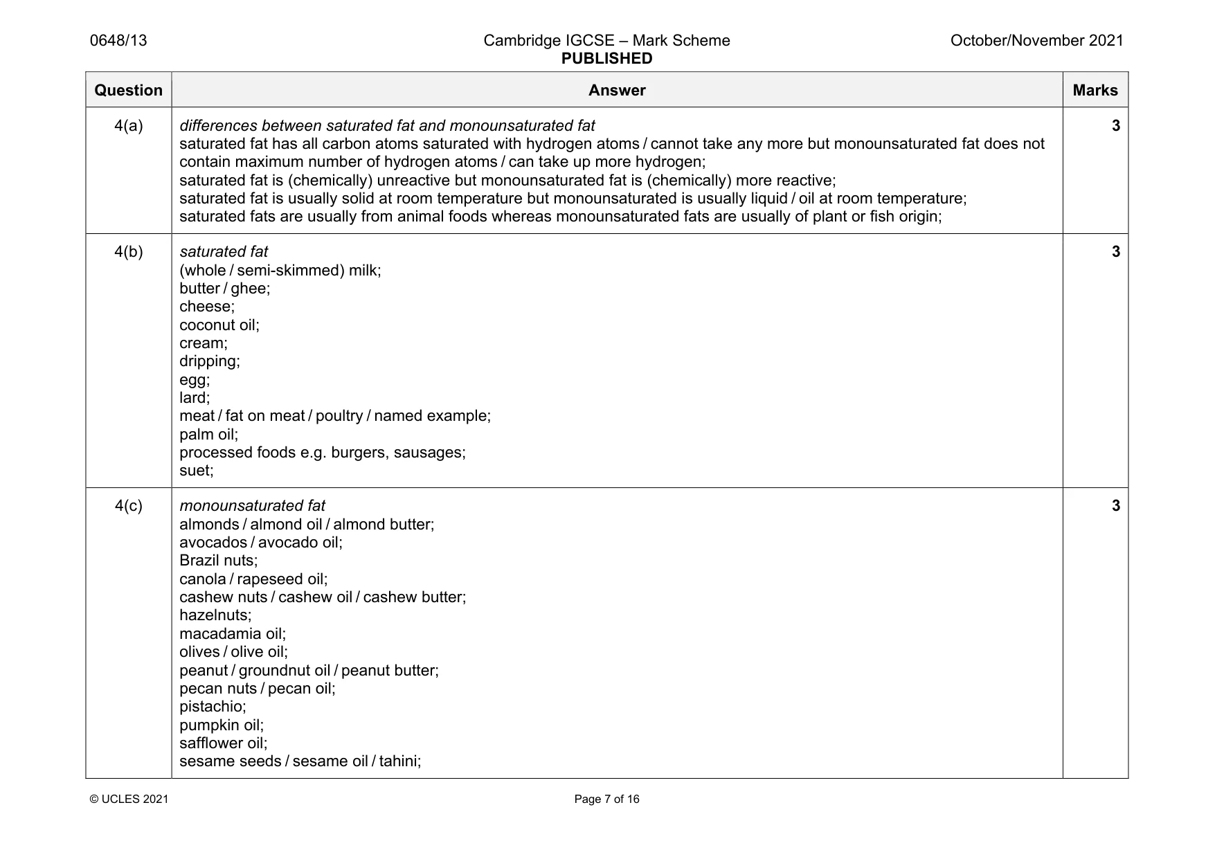 Mark scheme, page 7 of 16