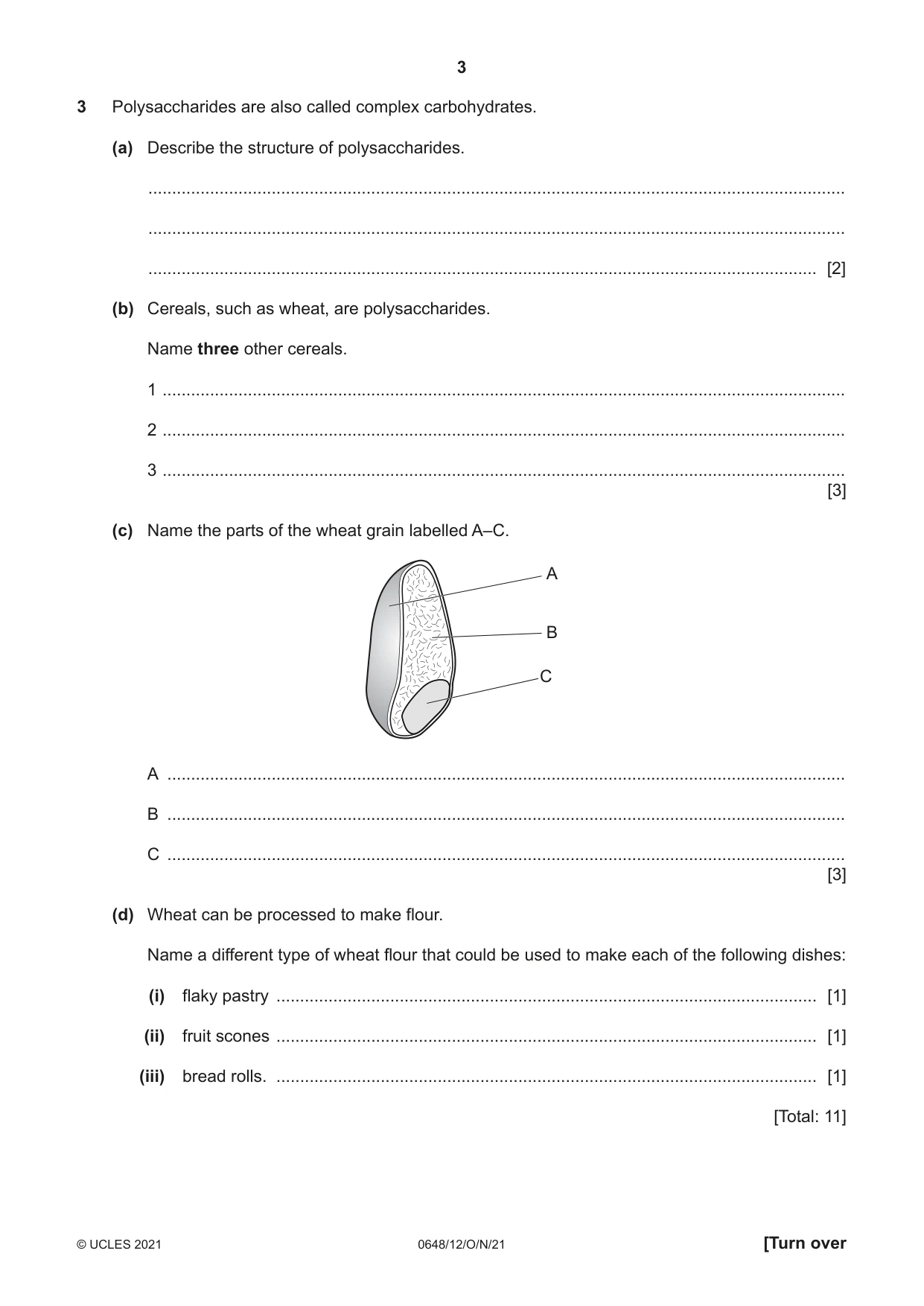 Cambridge IGCSE Food and Nutrition 0648 2021 Oct/Nov Paper 1 · Variant 2 question paper, page 3 of 12