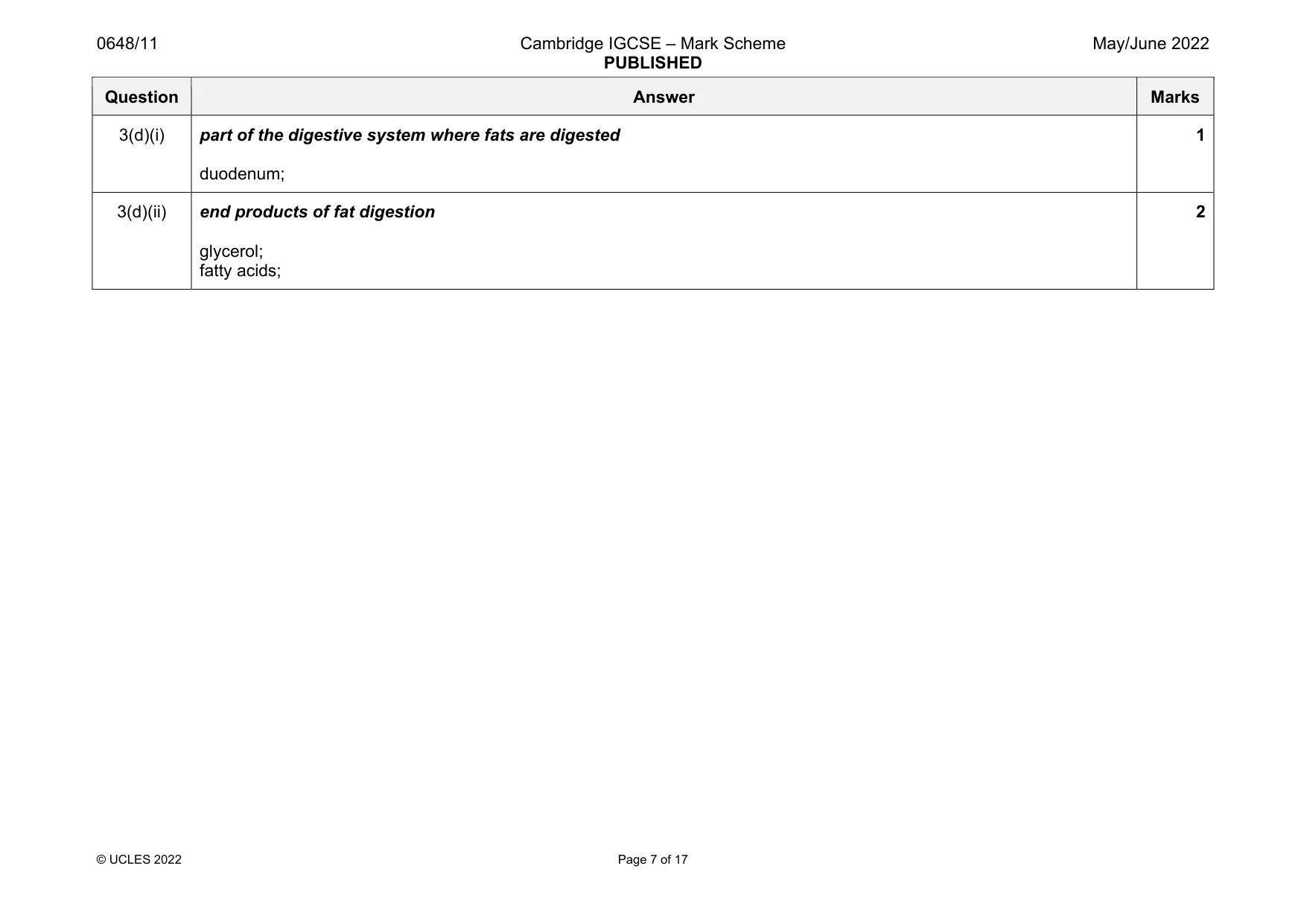 Mark scheme, page 7 of 17
