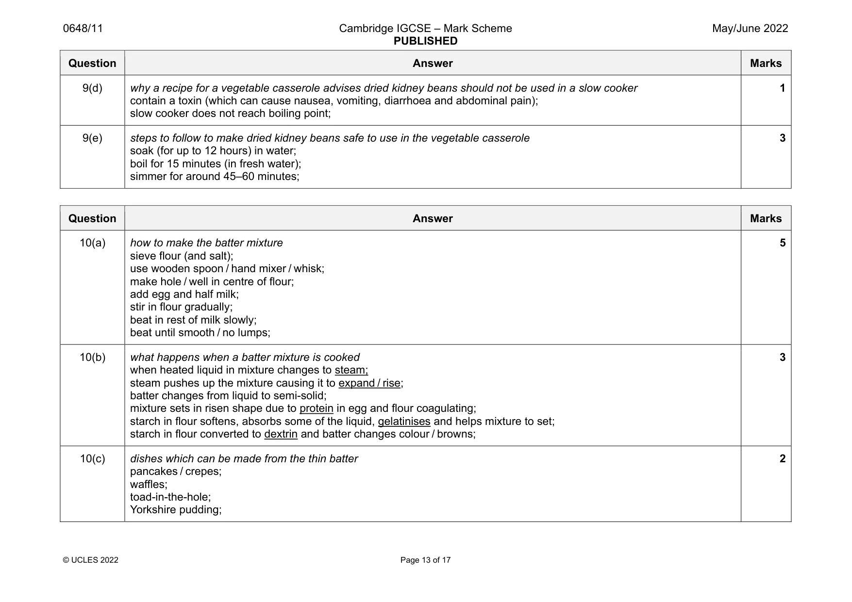 Mark scheme, page 13 of 17