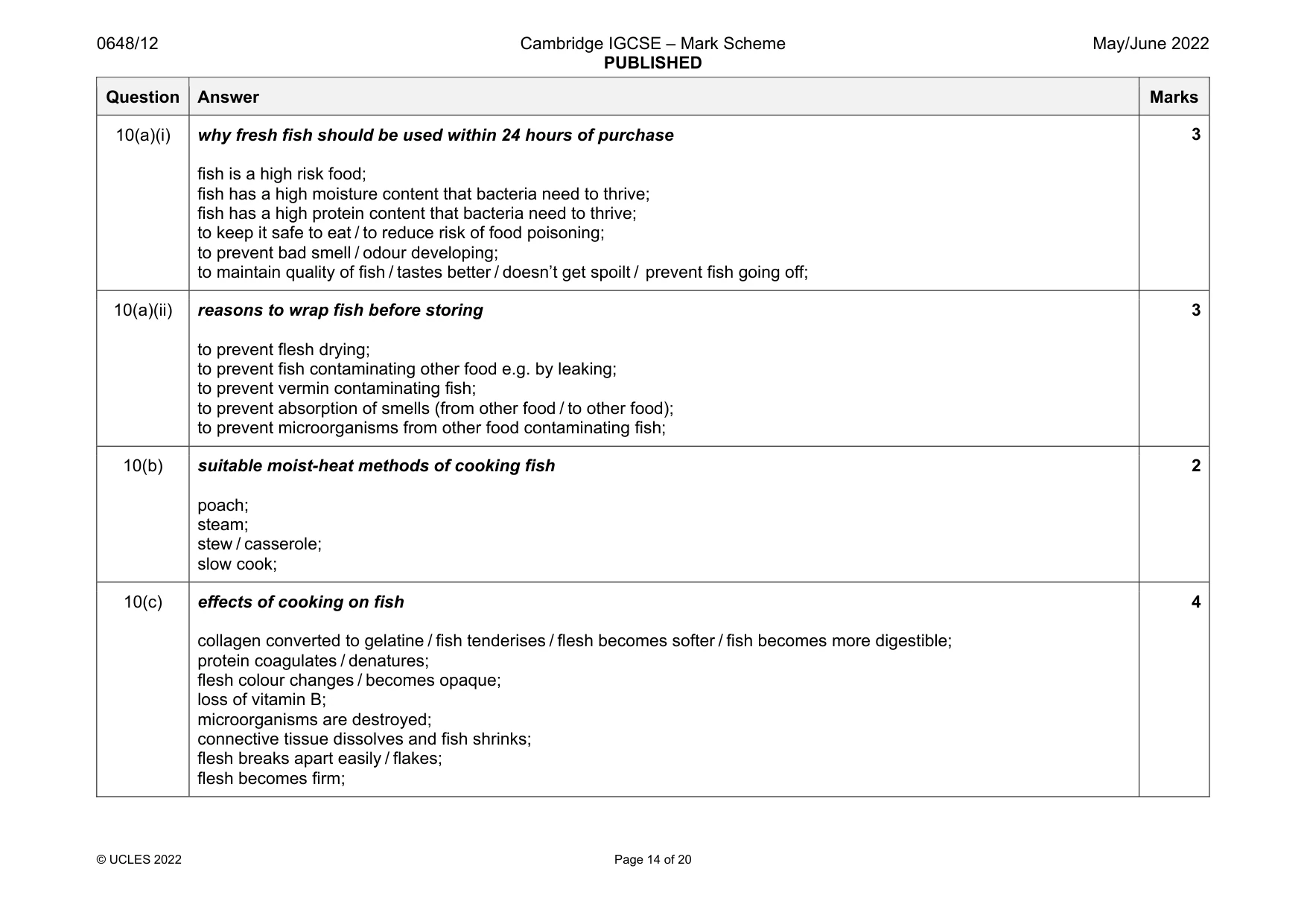 Mark scheme, page 14 of 20