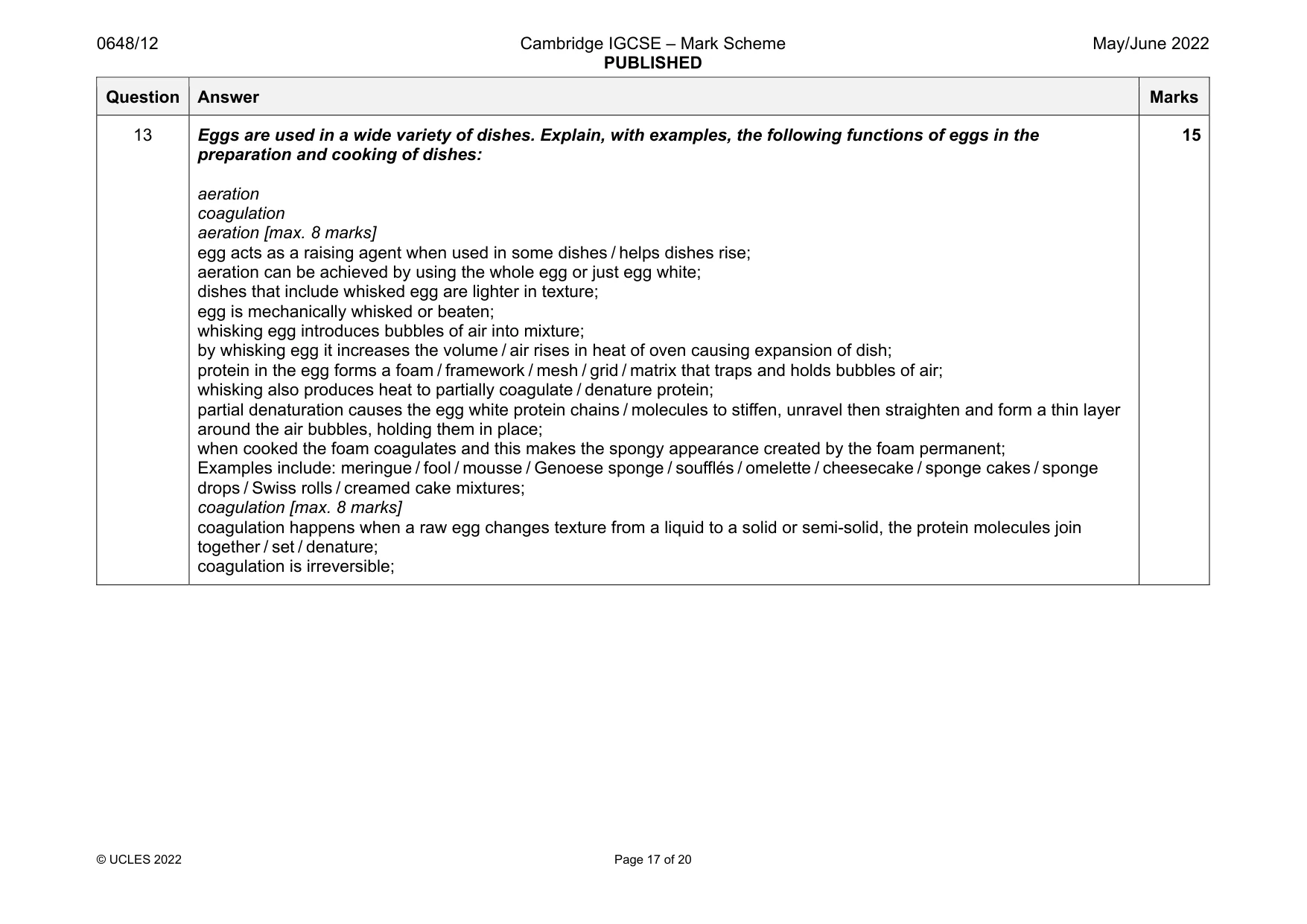 Mark scheme, page 17 of 20
