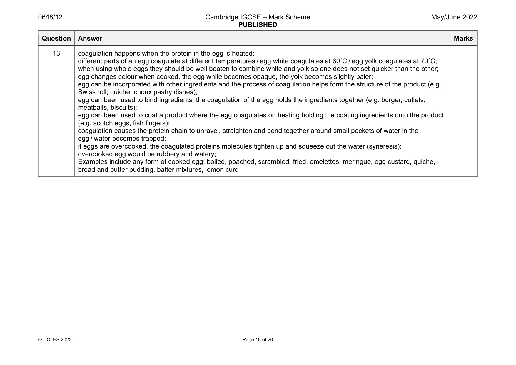Mark scheme, page 18 of 20