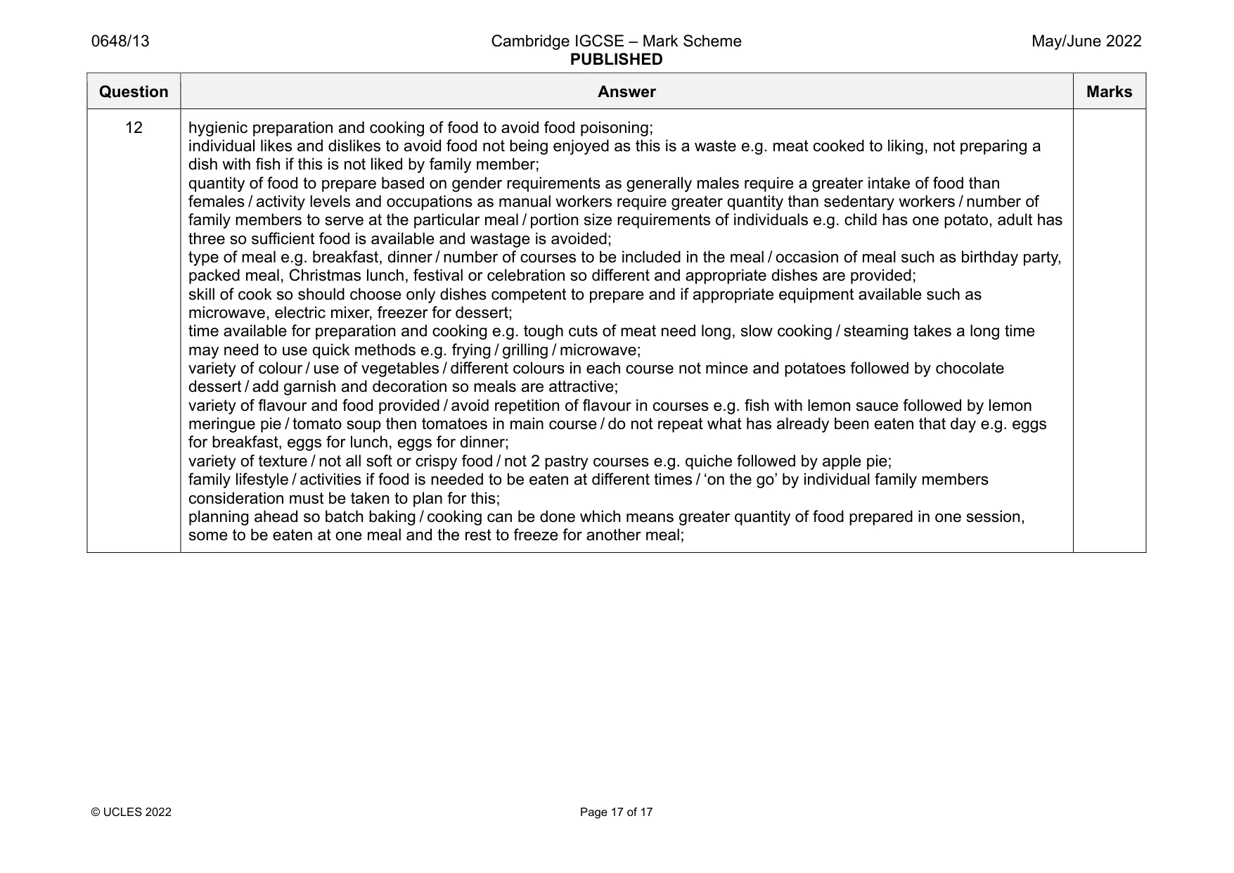 Mark scheme, page 17 of 17