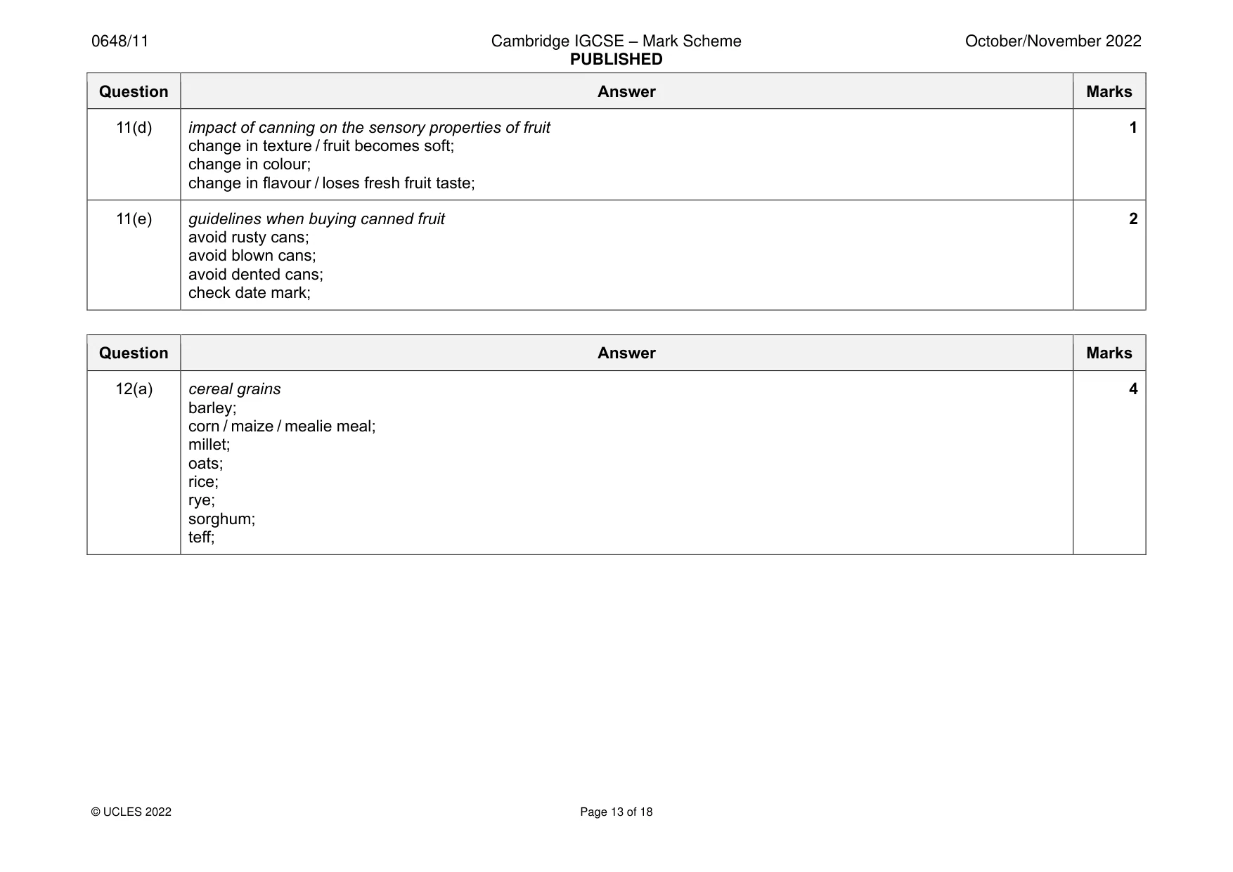 Mark scheme, page 13 of 18