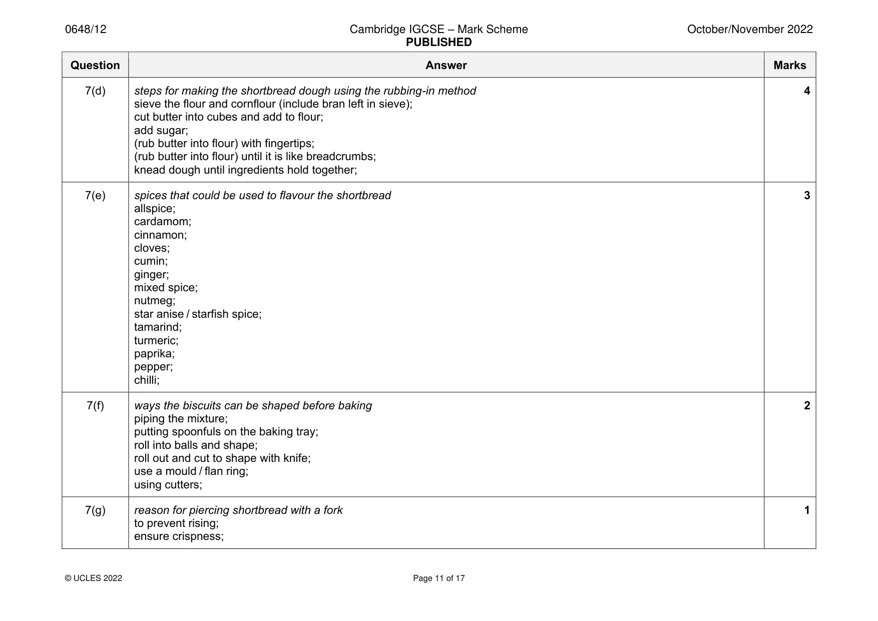 Mark scheme, page 11 of 17
