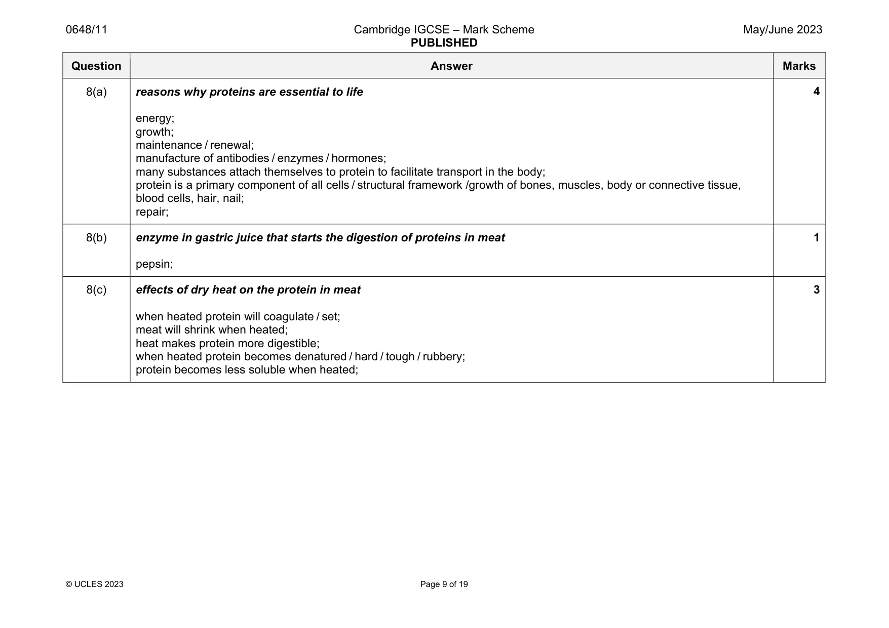 Mark scheme, page 9 of 19