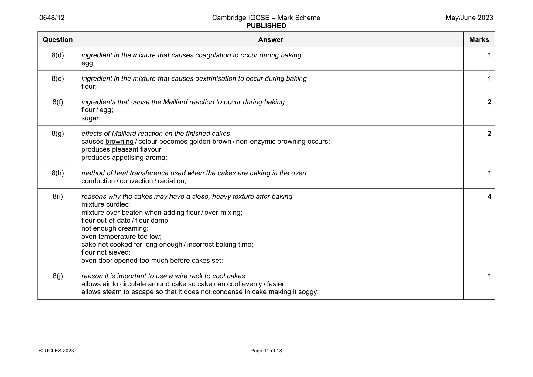 Mark scheme, page 11 of 18