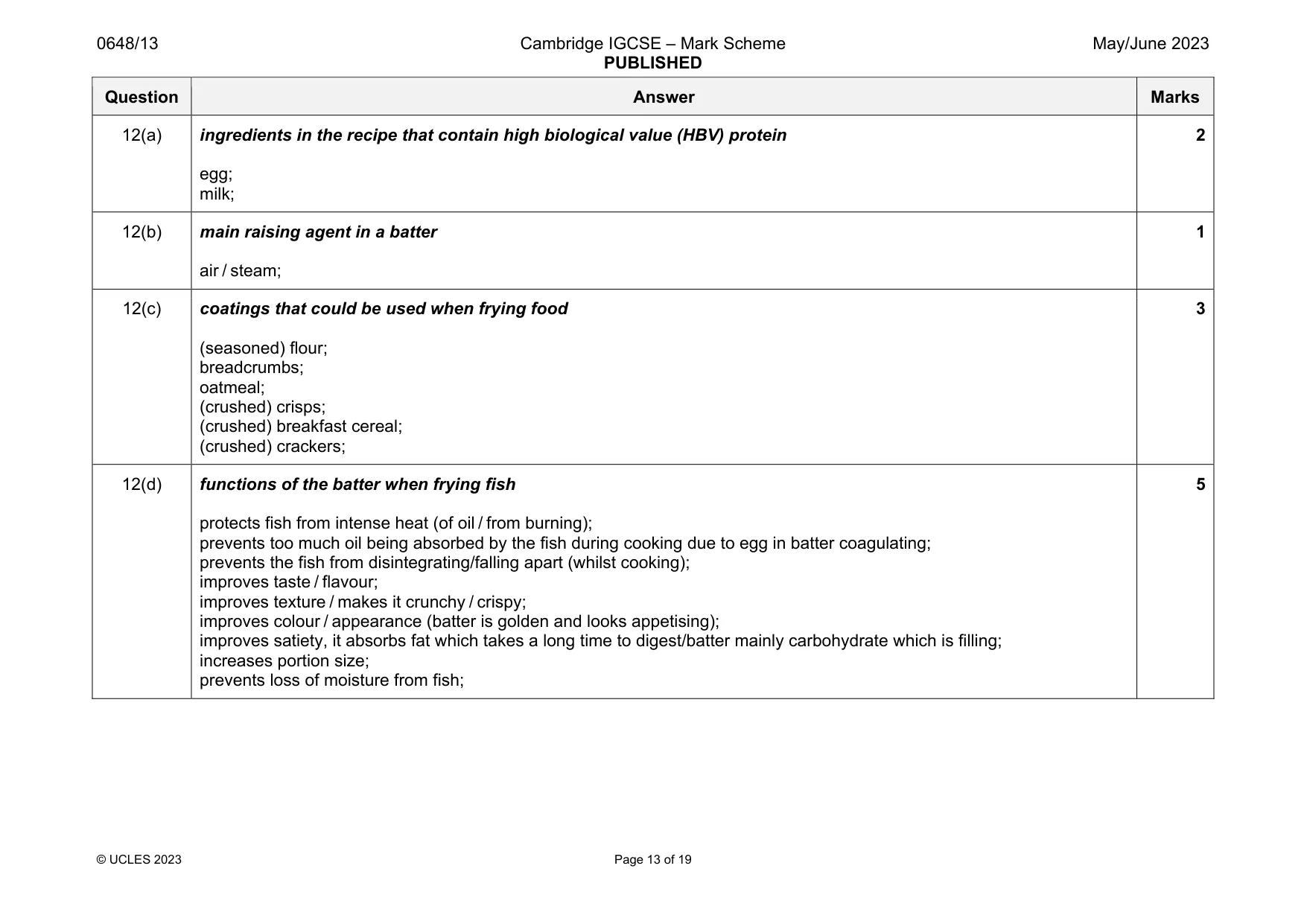 Mark scheme, page 13 of 19
