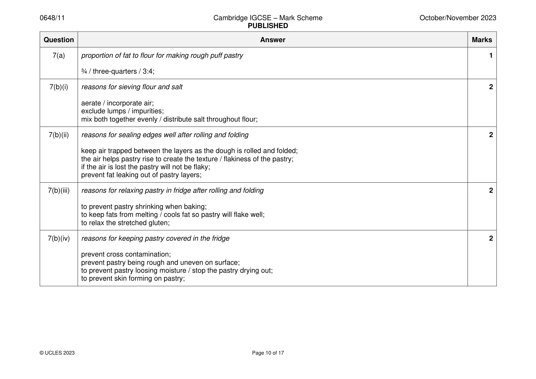 Mark scheme, page 10 of 17