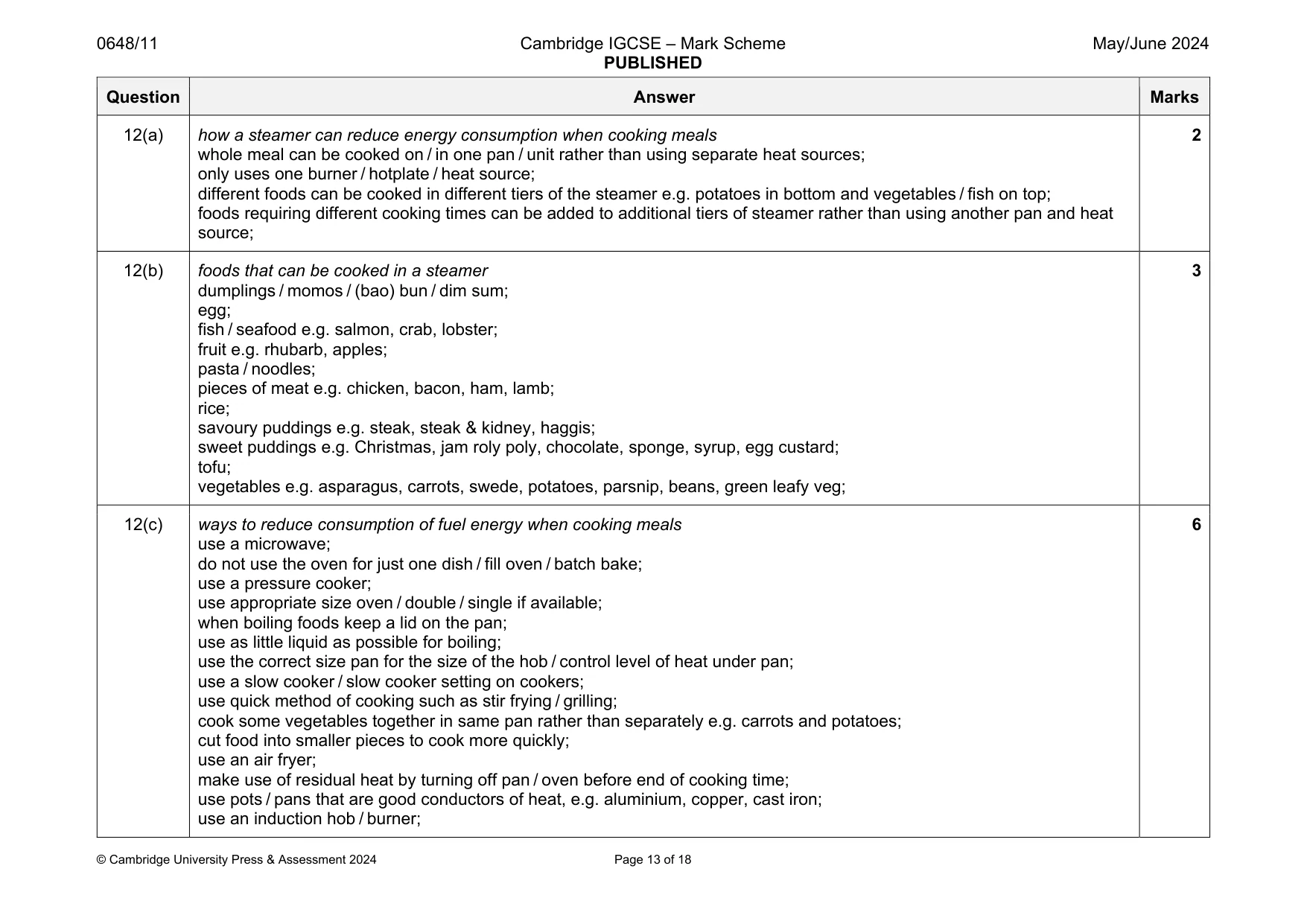 Mark scheme, page 13 of 18