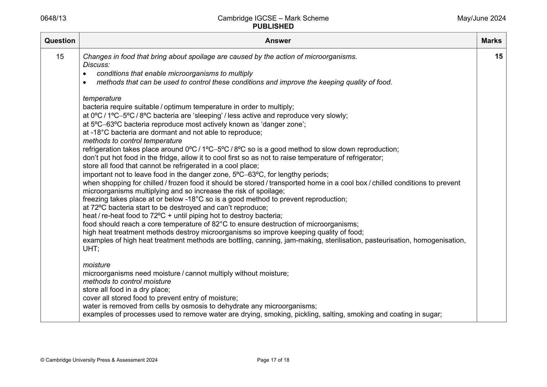 Mark scheme, page 17 of 18