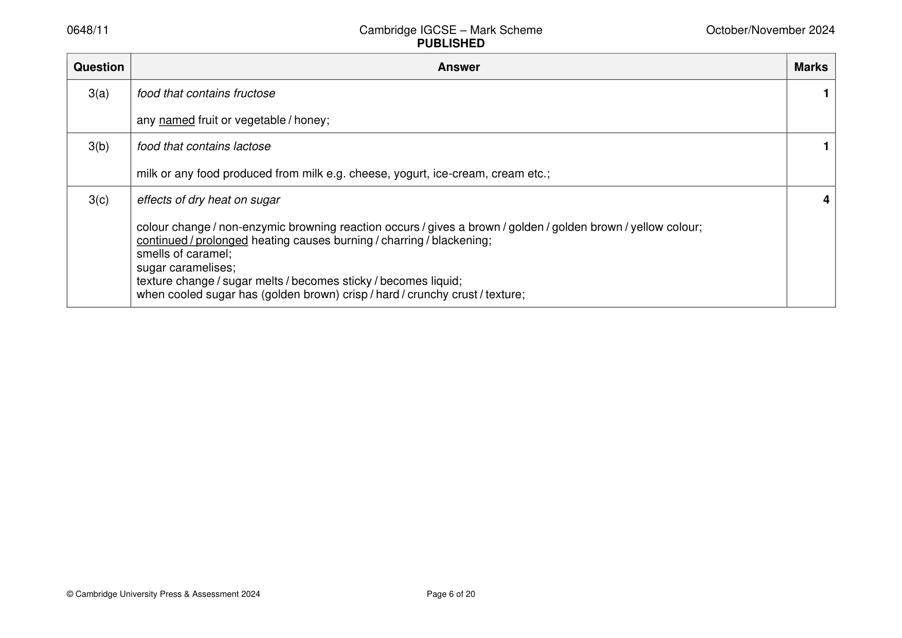 Mark scheme, page 6 of 20