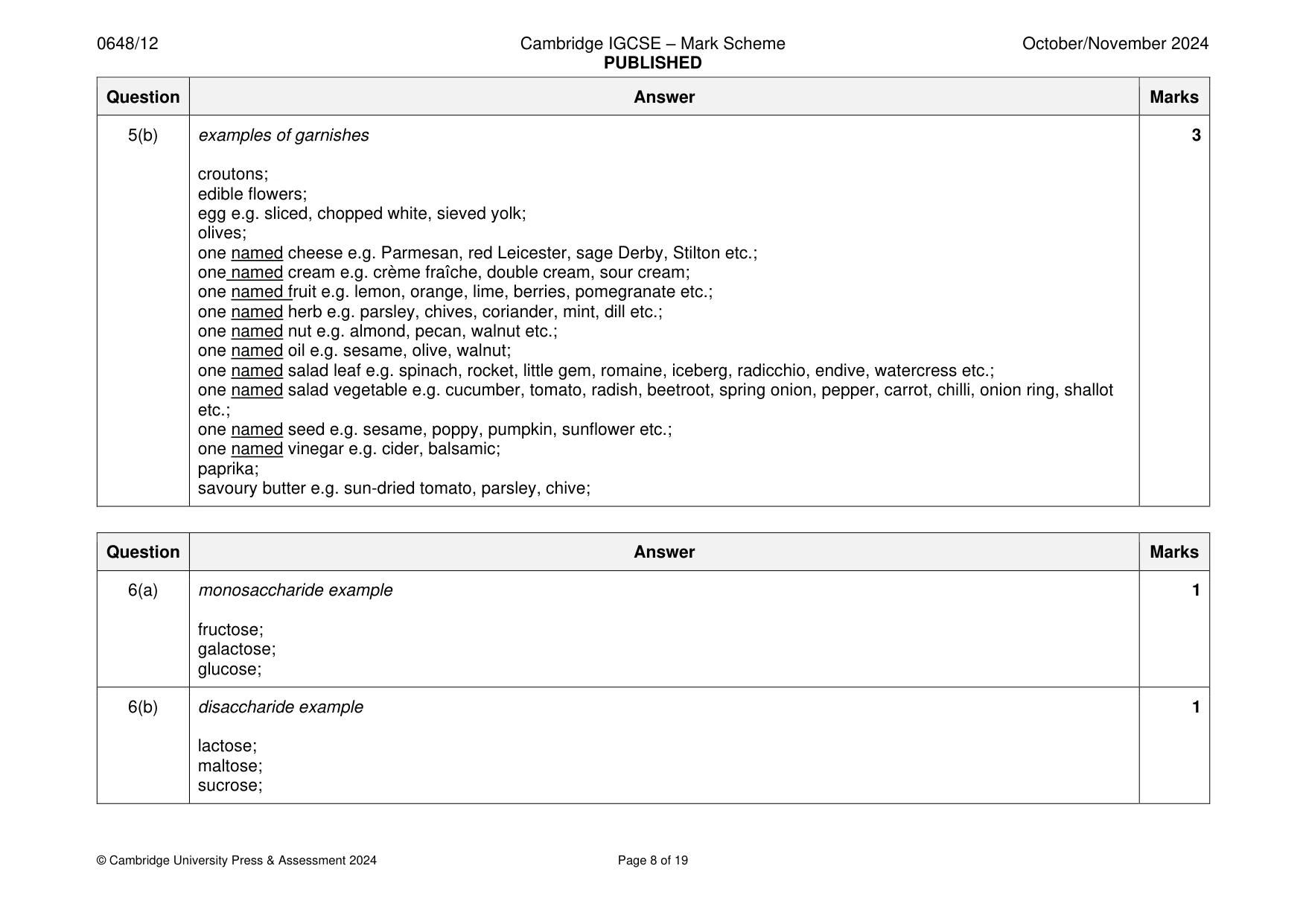 Mark scheme, page 8 of 19