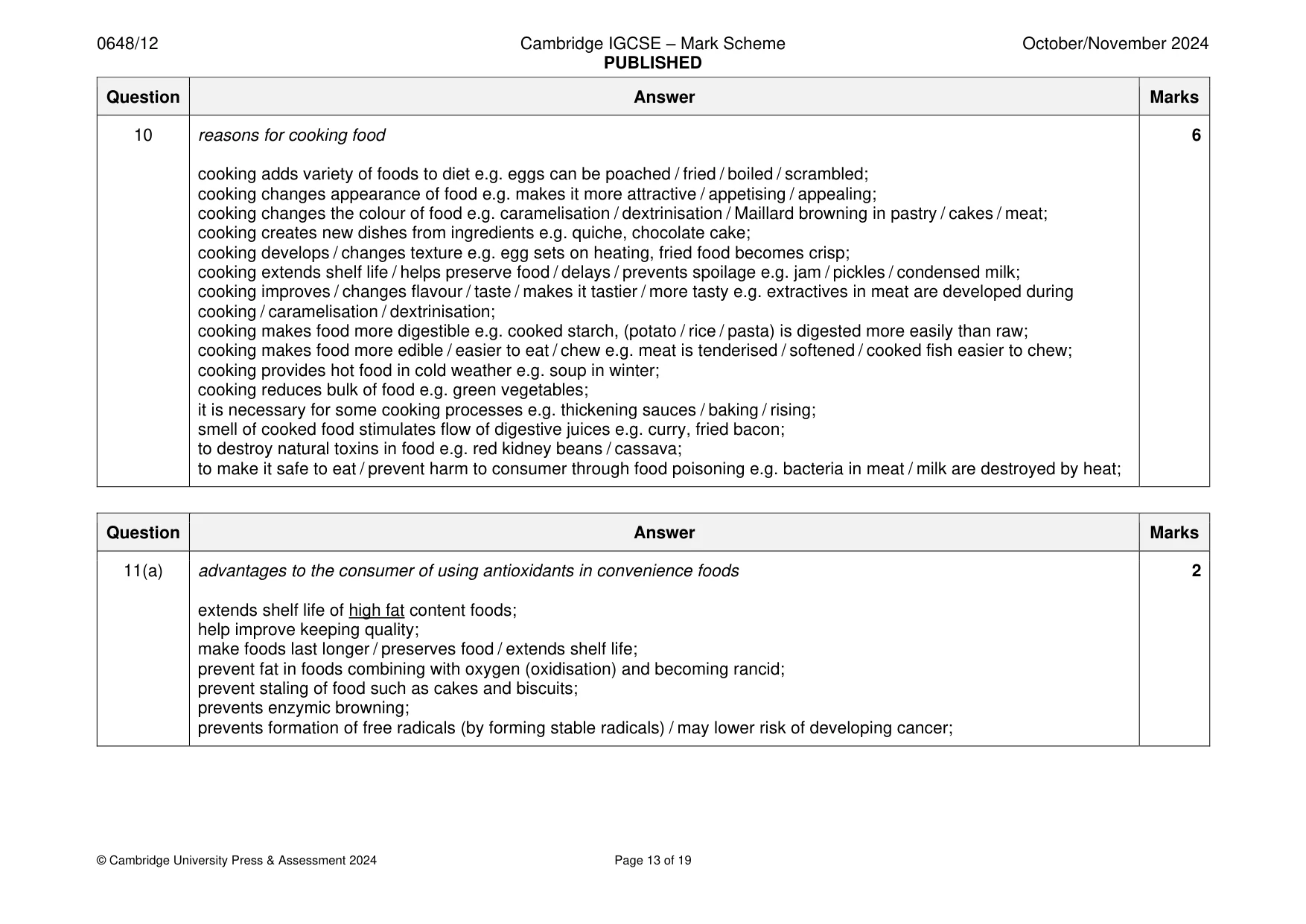 Mark scheme, page 13 of 19