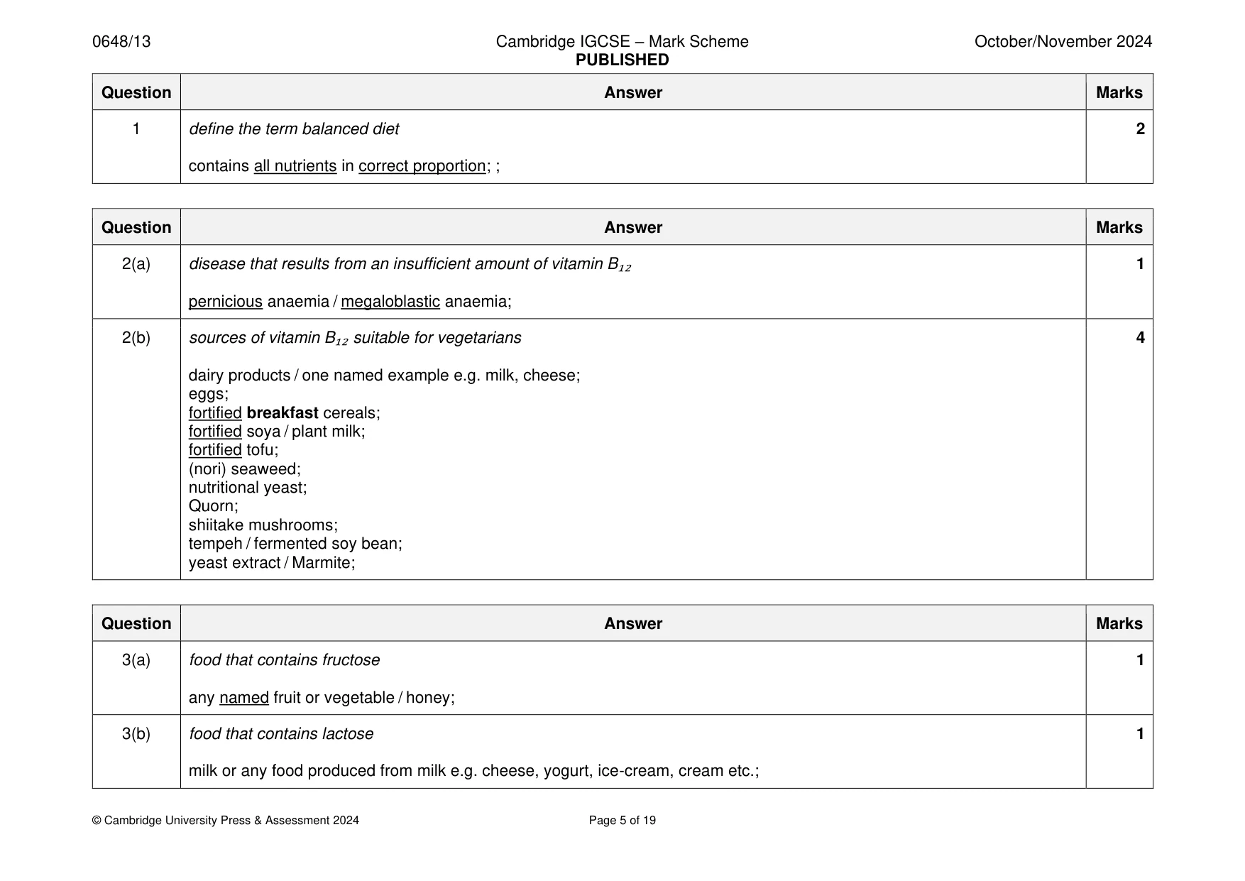Mark scheme, page 5 of 19