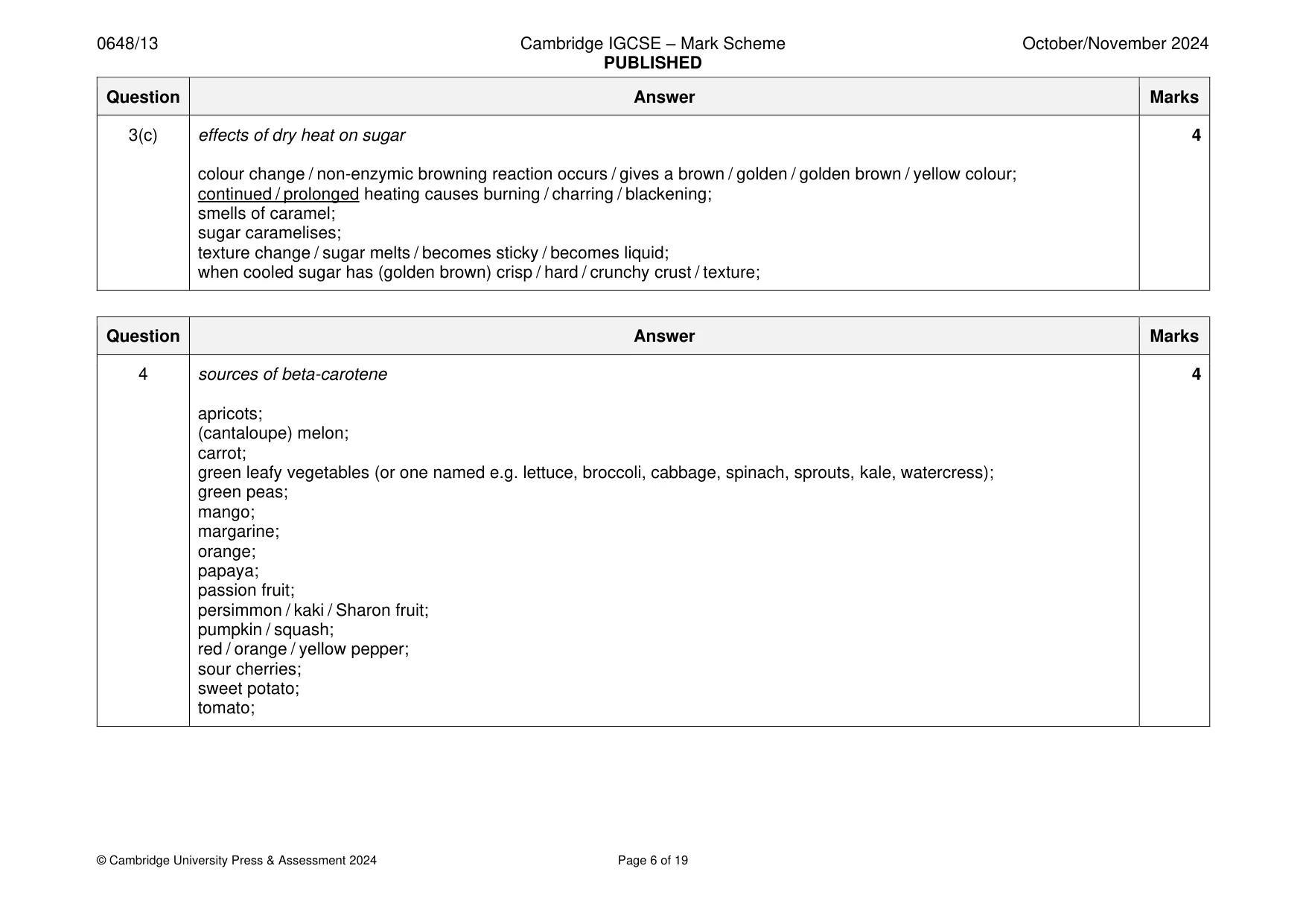 Mark scheme, page 6 of 19