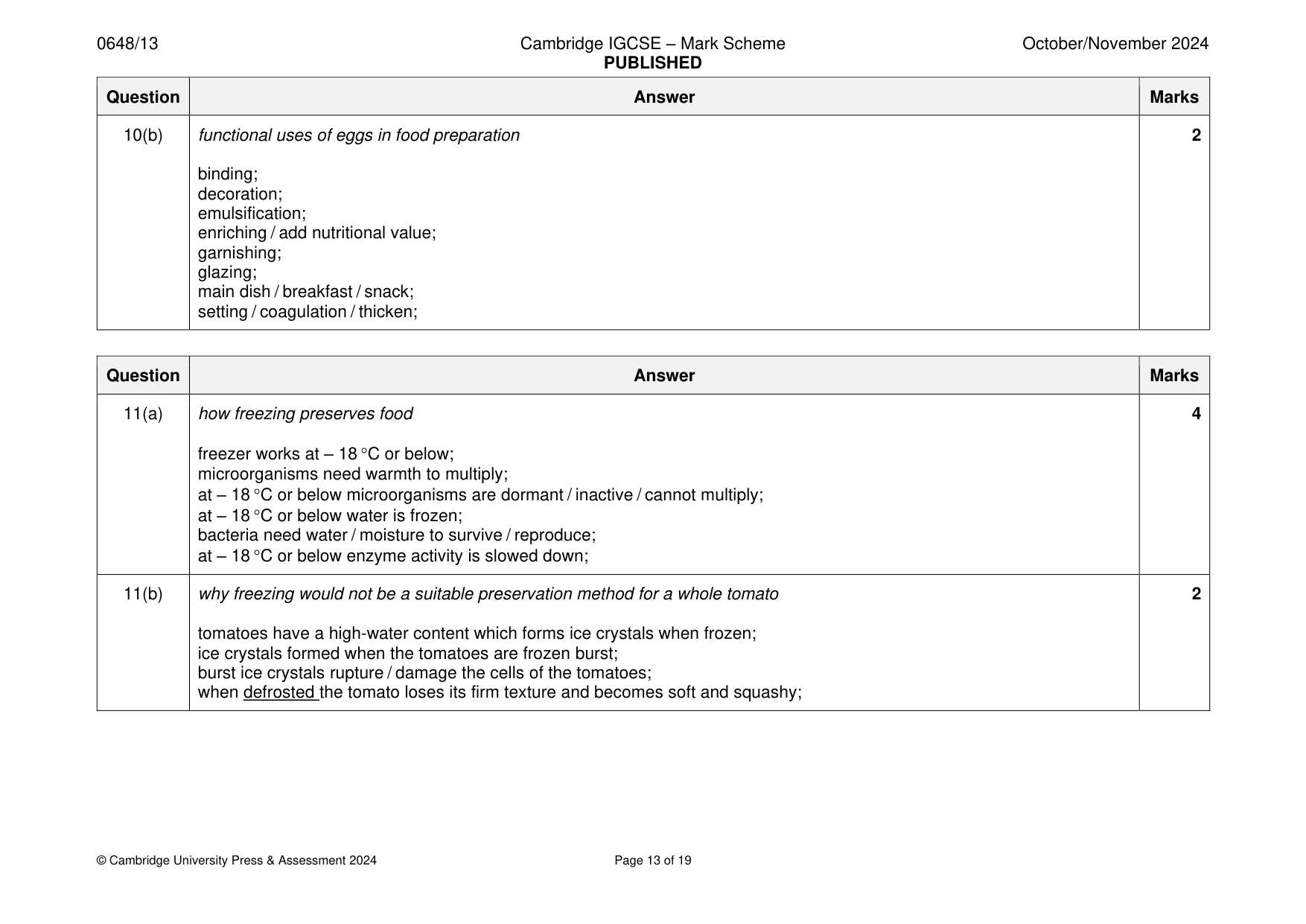 Mark scheme, page 13 of 19