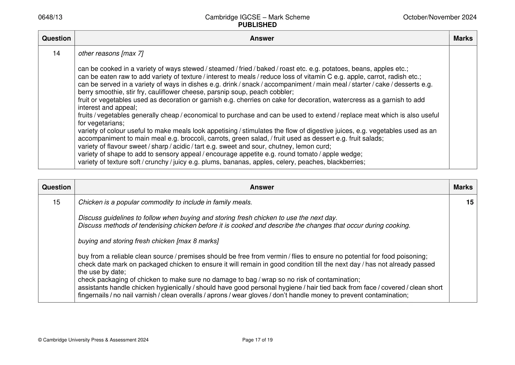 Mark scheme, page 17 of 19