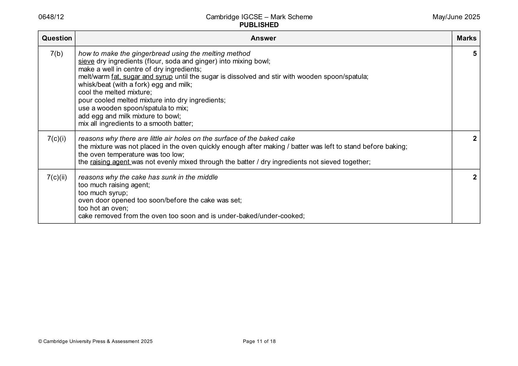 Mark scheme, page 11 of 18