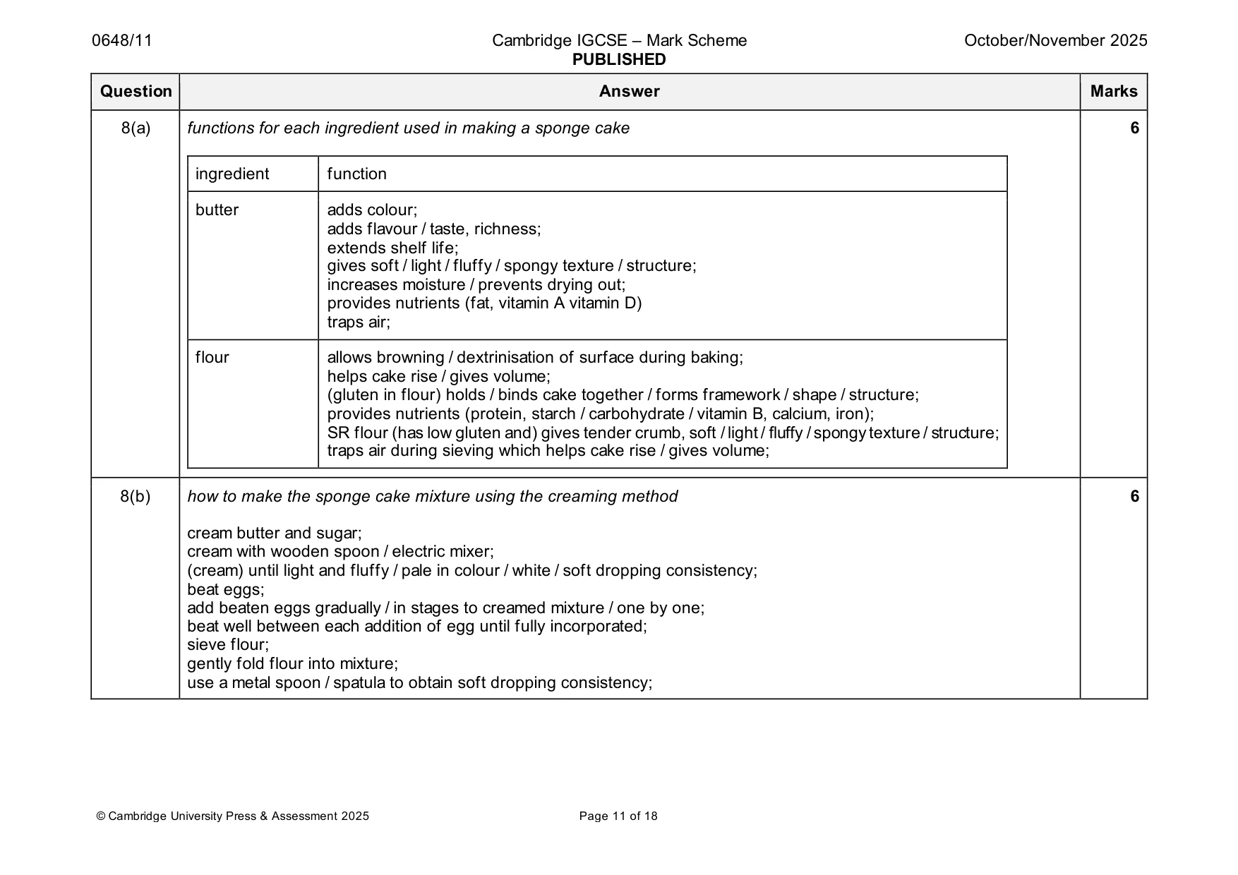 Mark scheme, page 11 of 18