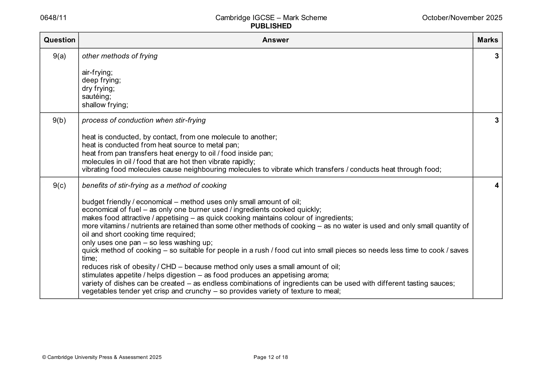 Mark scheme, page 12 of 18