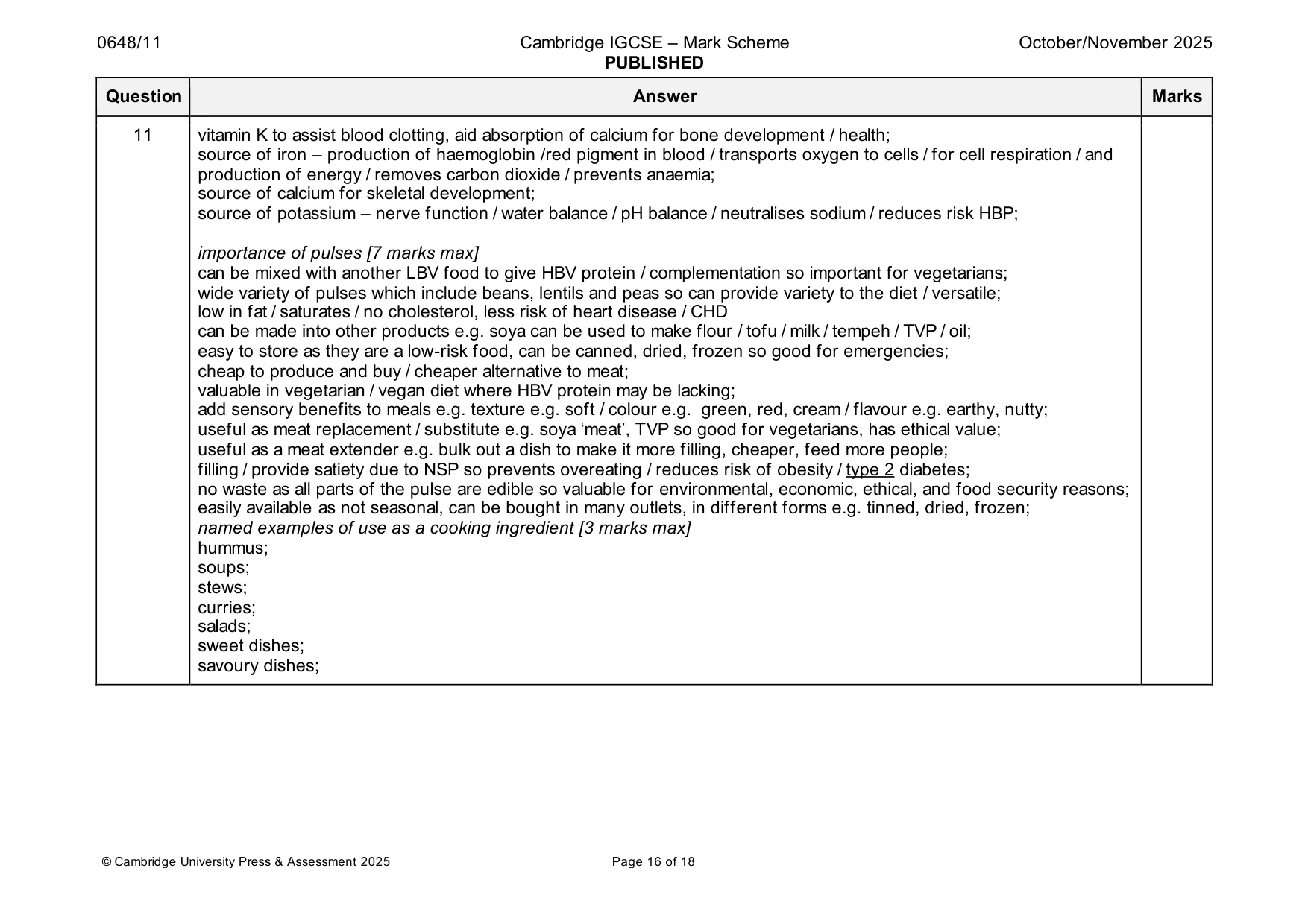 Mark scheme, page 16 of 18