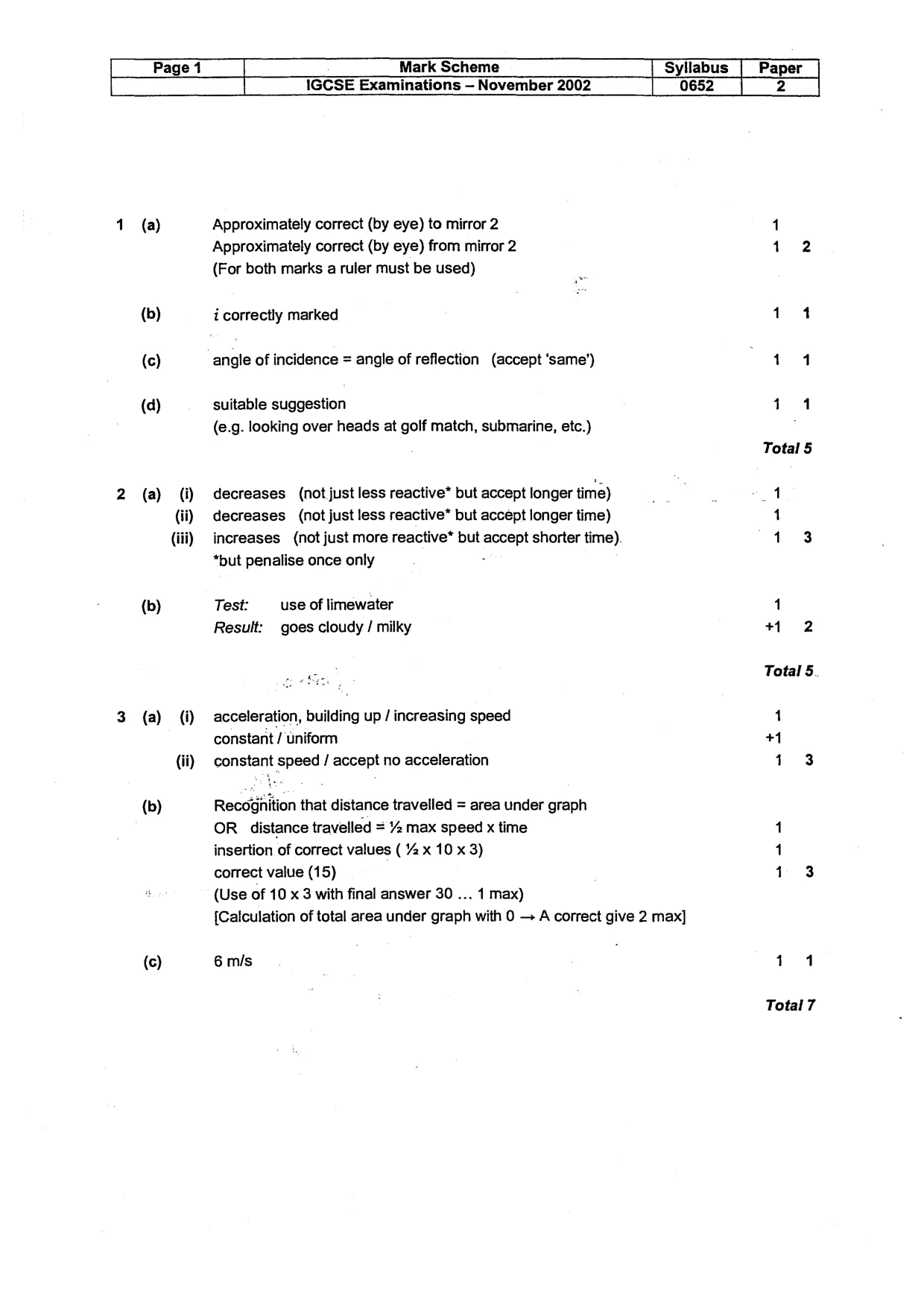 Mark scheme, page 2 of 4