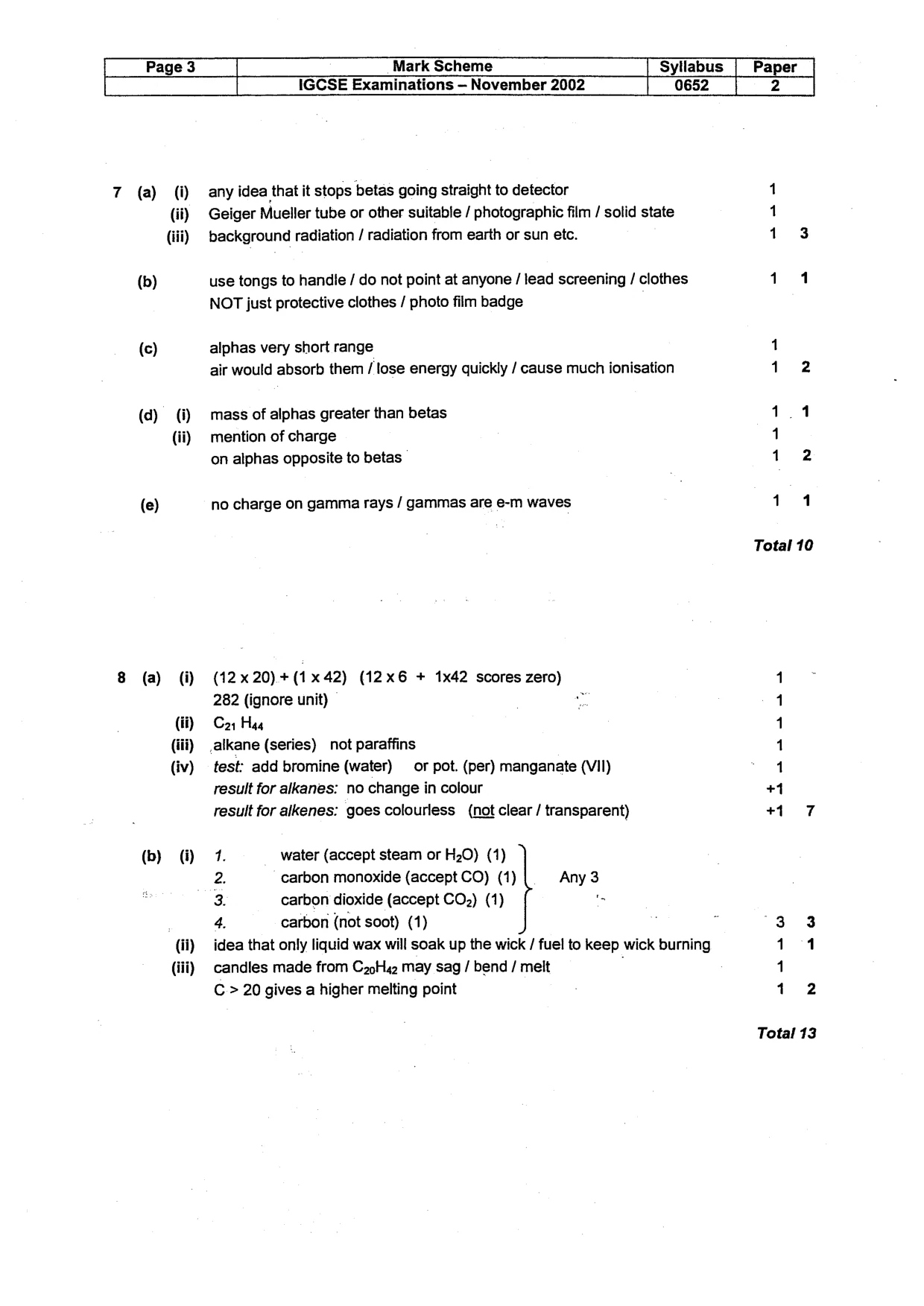 Mark scheme, page 4 of 4