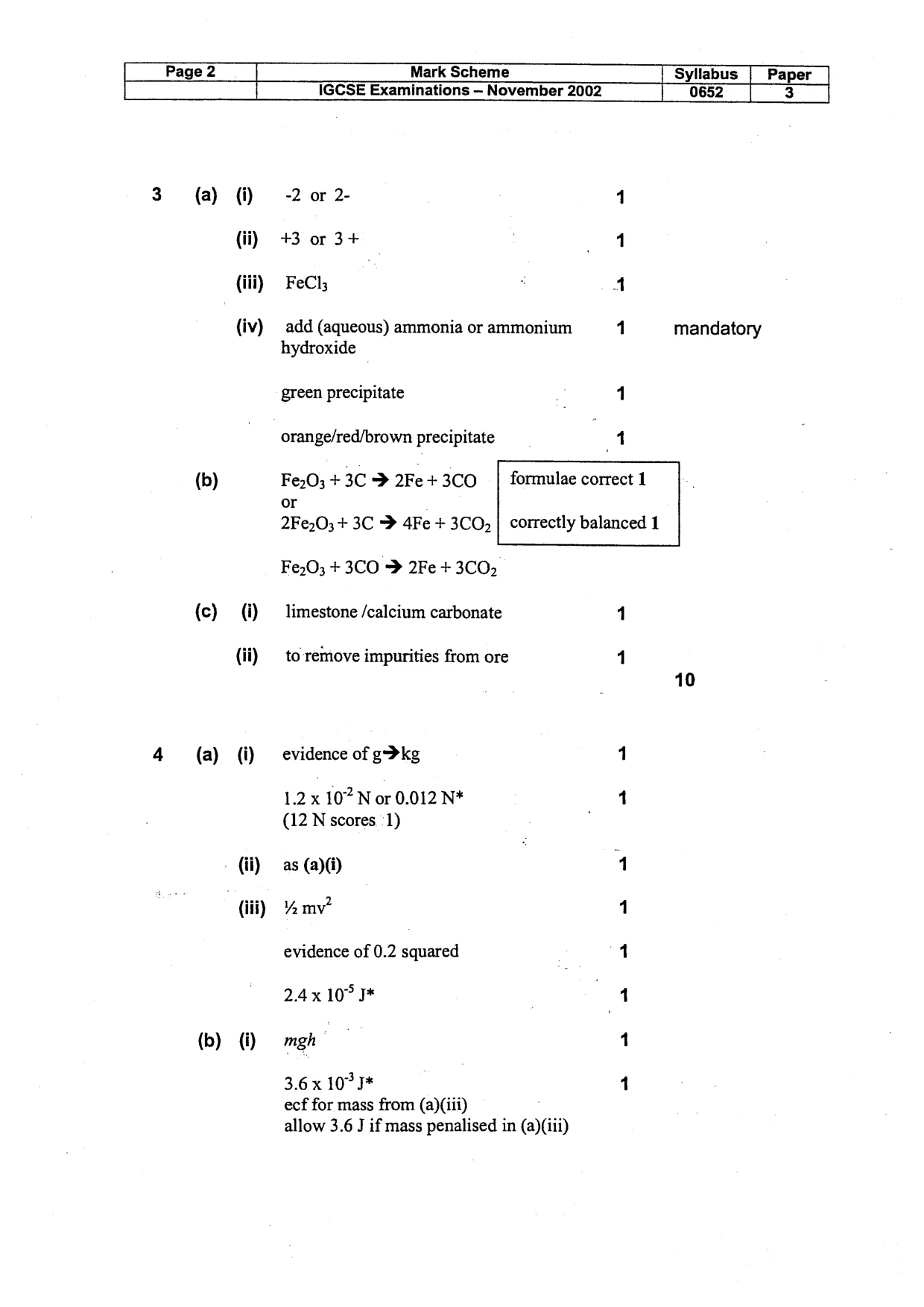 Mark scheme, page 3 of 7