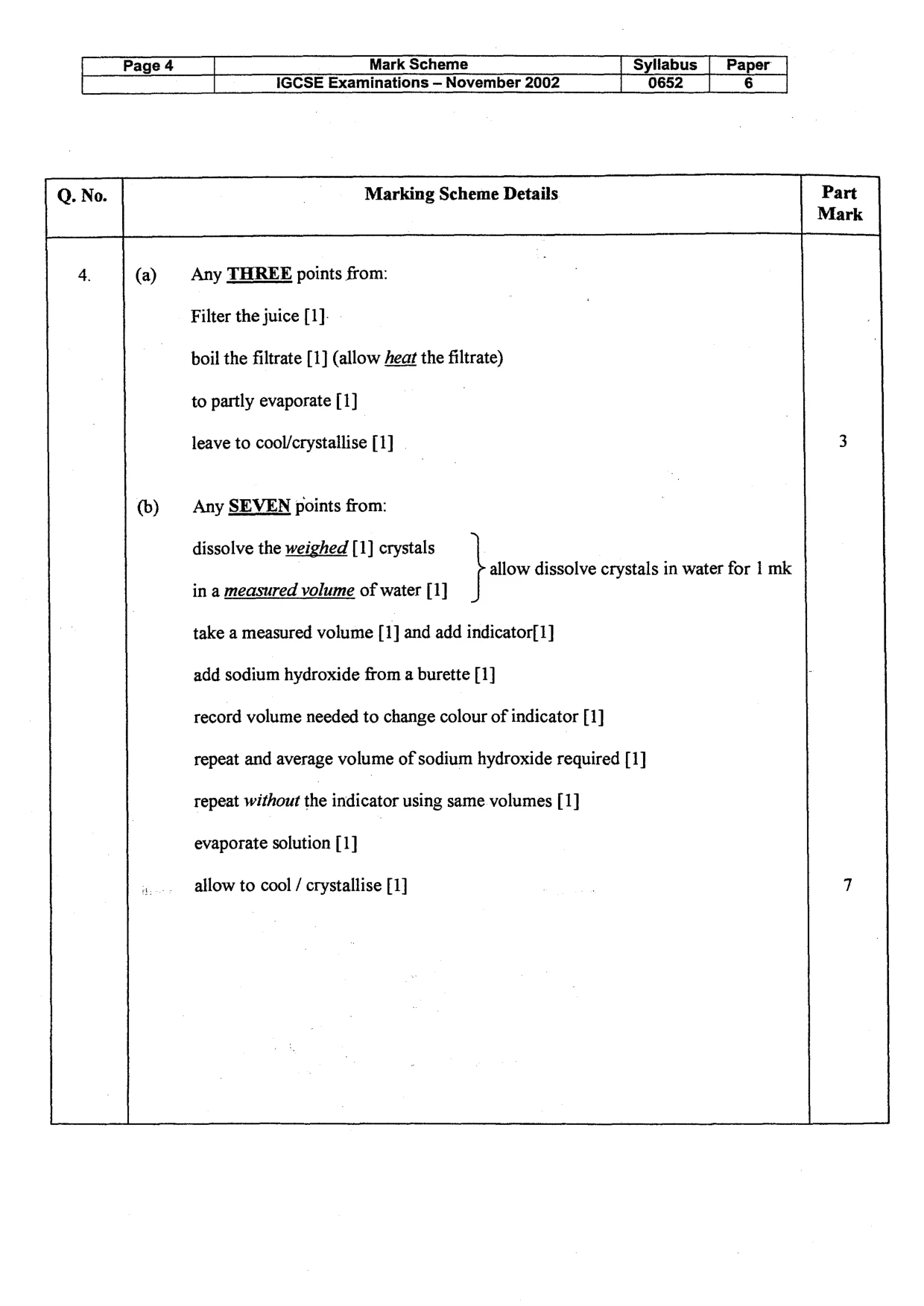 Mark scheme, page 5 of 8