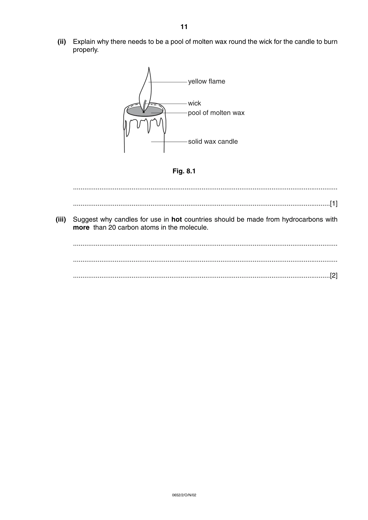 Cambridge IGCSE Physical Science 0652 2002 Oct/Nov Paper 2 · Variant 1 question paper, page 11 of 12